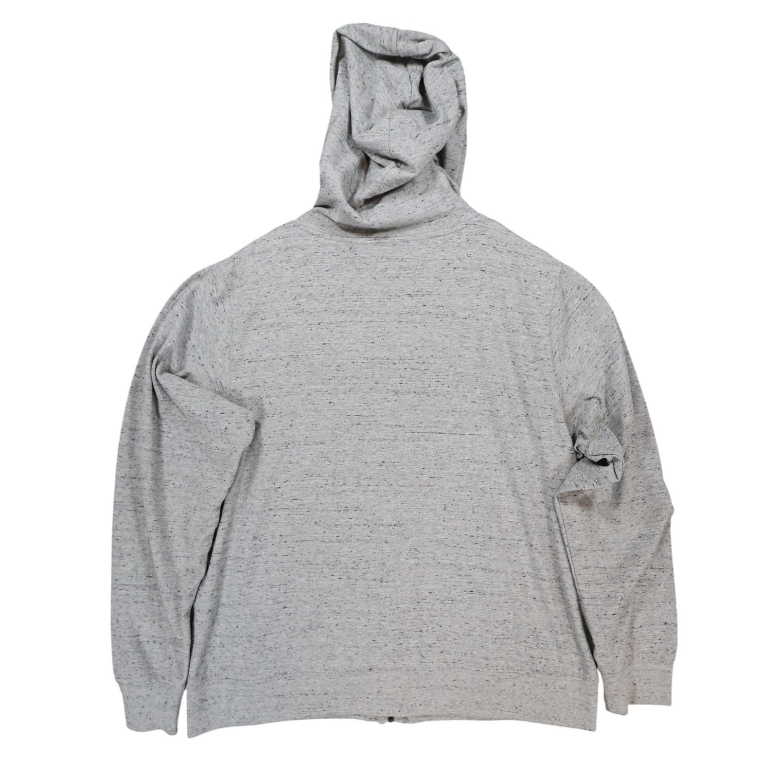 Nike Full Zip Hoodie Mens Large Gray Excellent Speckled Gym Sportswear - Thumbnail 2