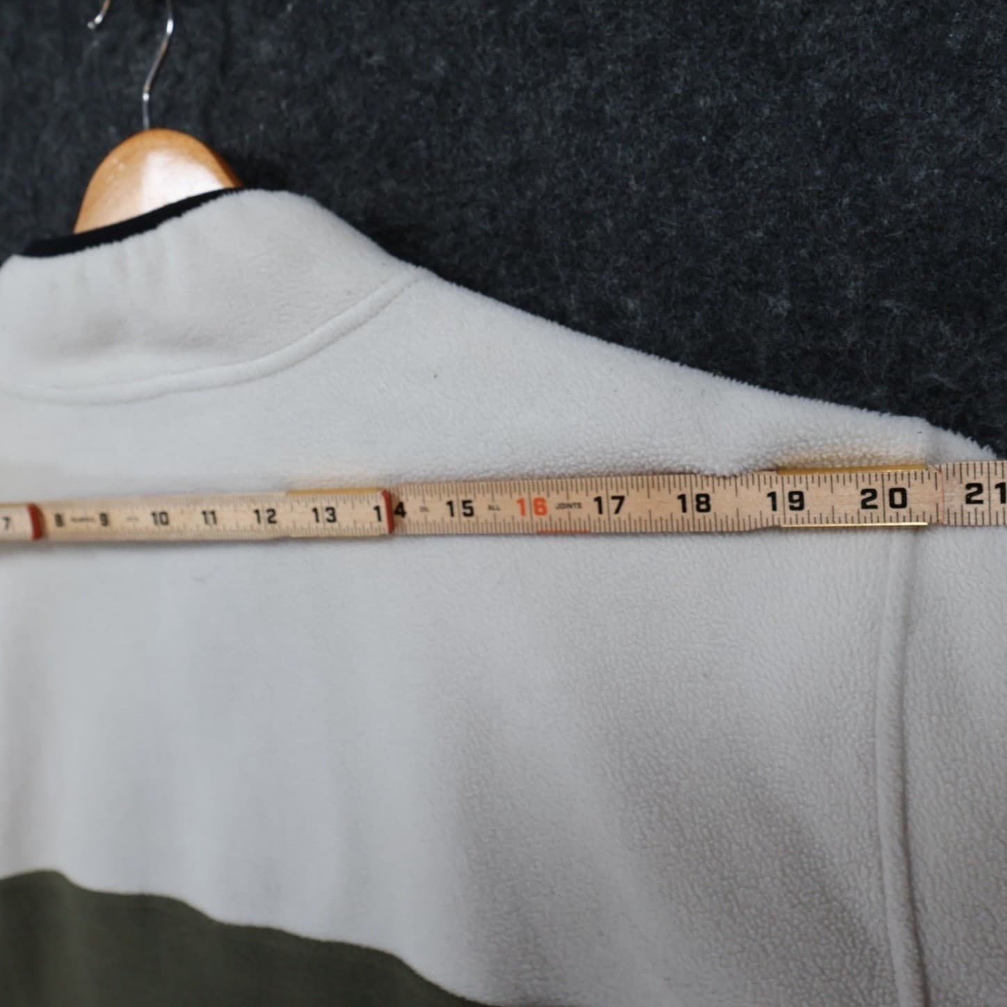 Lands End Fleece Pullover Mens XXL Cream Green Excellent Colorblock Snap Neck - Thumbnail 6