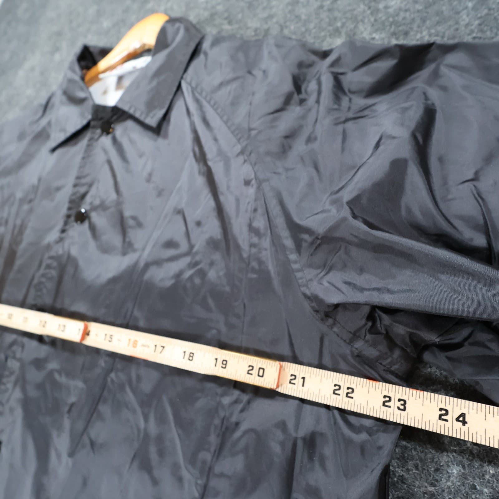 Cardinal Coach Jacket Mens Medium Black Excellent Windbreaker Snap Front - Thumbnail 3