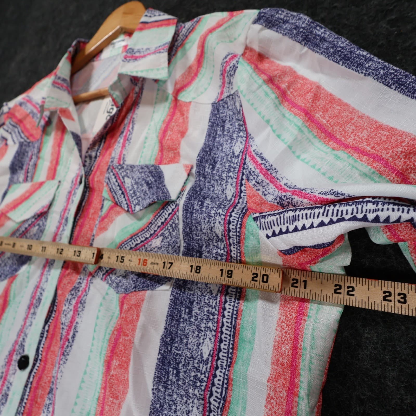 Zeagoo Button Up Shirt Womens XL Multicolor New Striped Western Southwest - Thumbnail 3