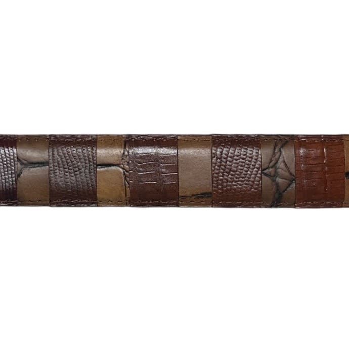 Vintage IRVINE PARK Genuine Leather XL Patchwork Lizard Belt Silver Buckle Men's - Thumbnail 5