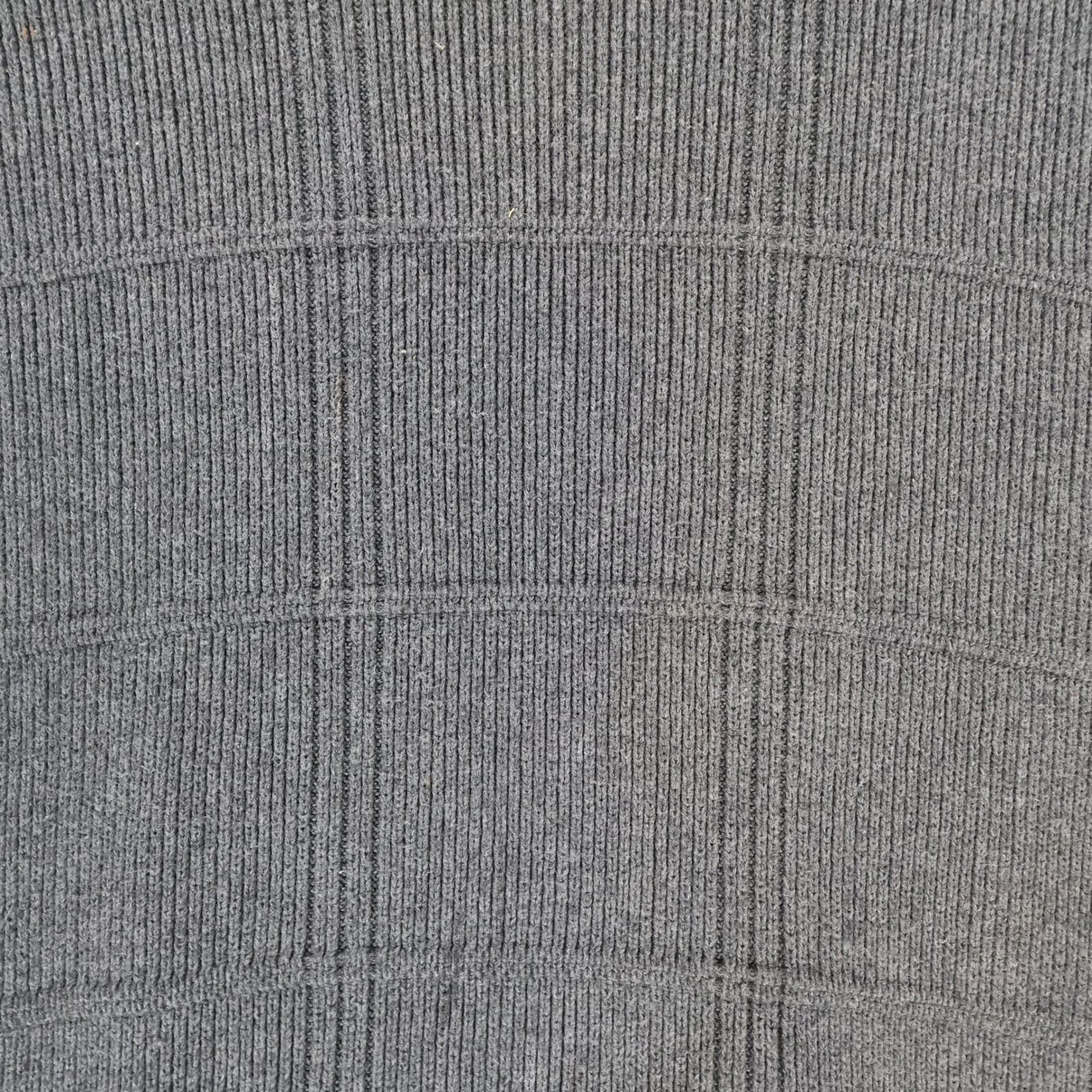 Arrow Sweater Mens XL Gray Excellent Textured Knit Pullover Cotton Grid Pattern - Thumbnail 7