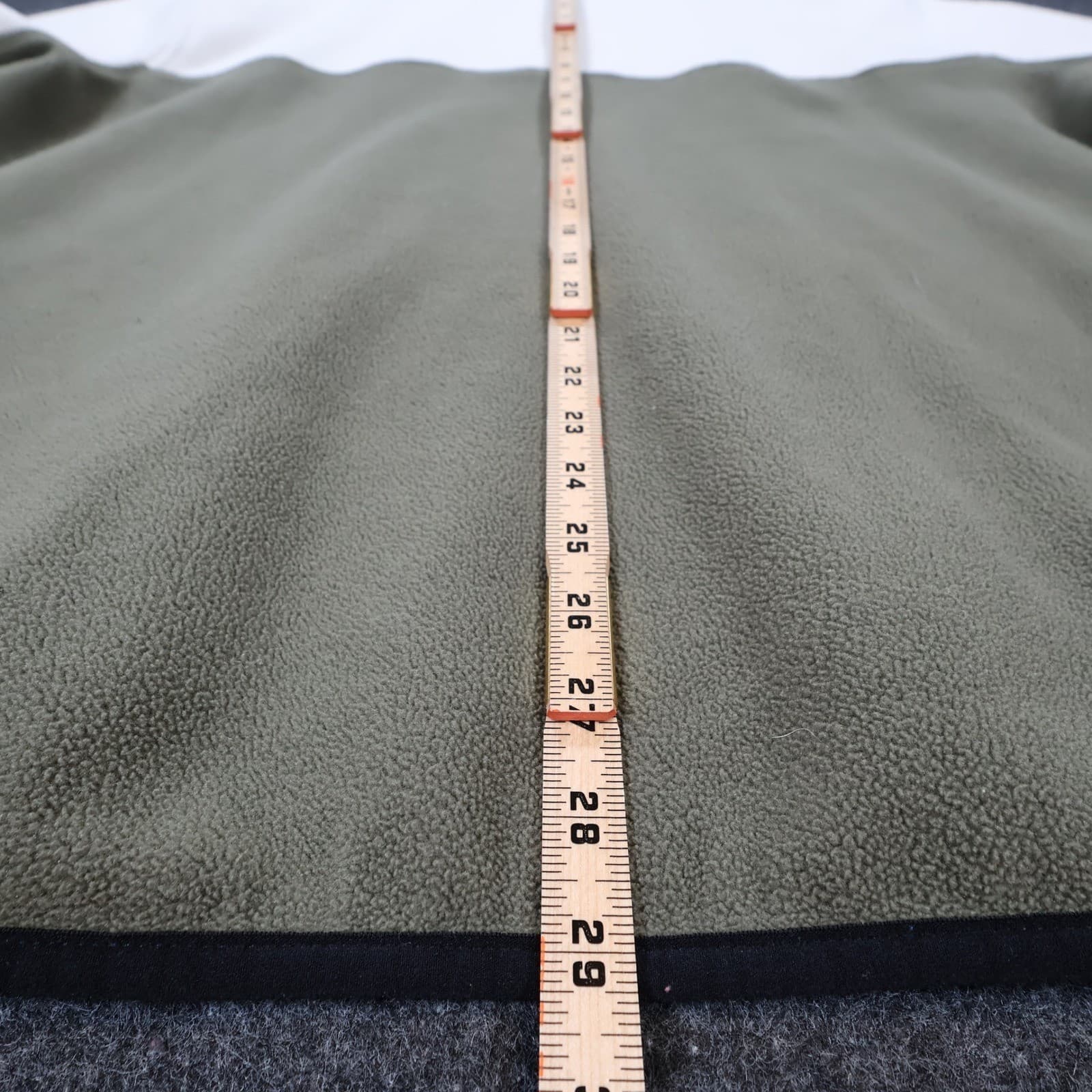 Lands End Fleece Pullover Mens XXL Cream Green Excellent Colorblock Snap Neck - Thumbnail 5