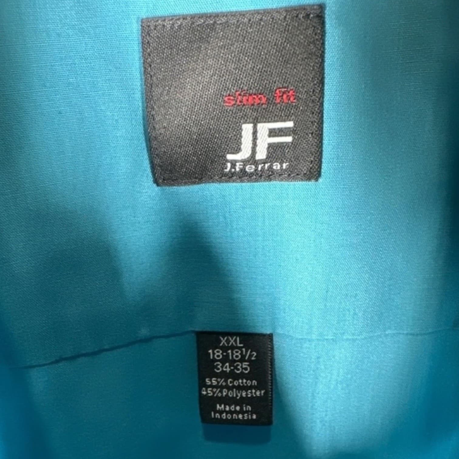 J. Ferrar Mens Blue Button Down Size XXL - Thumbnail 3