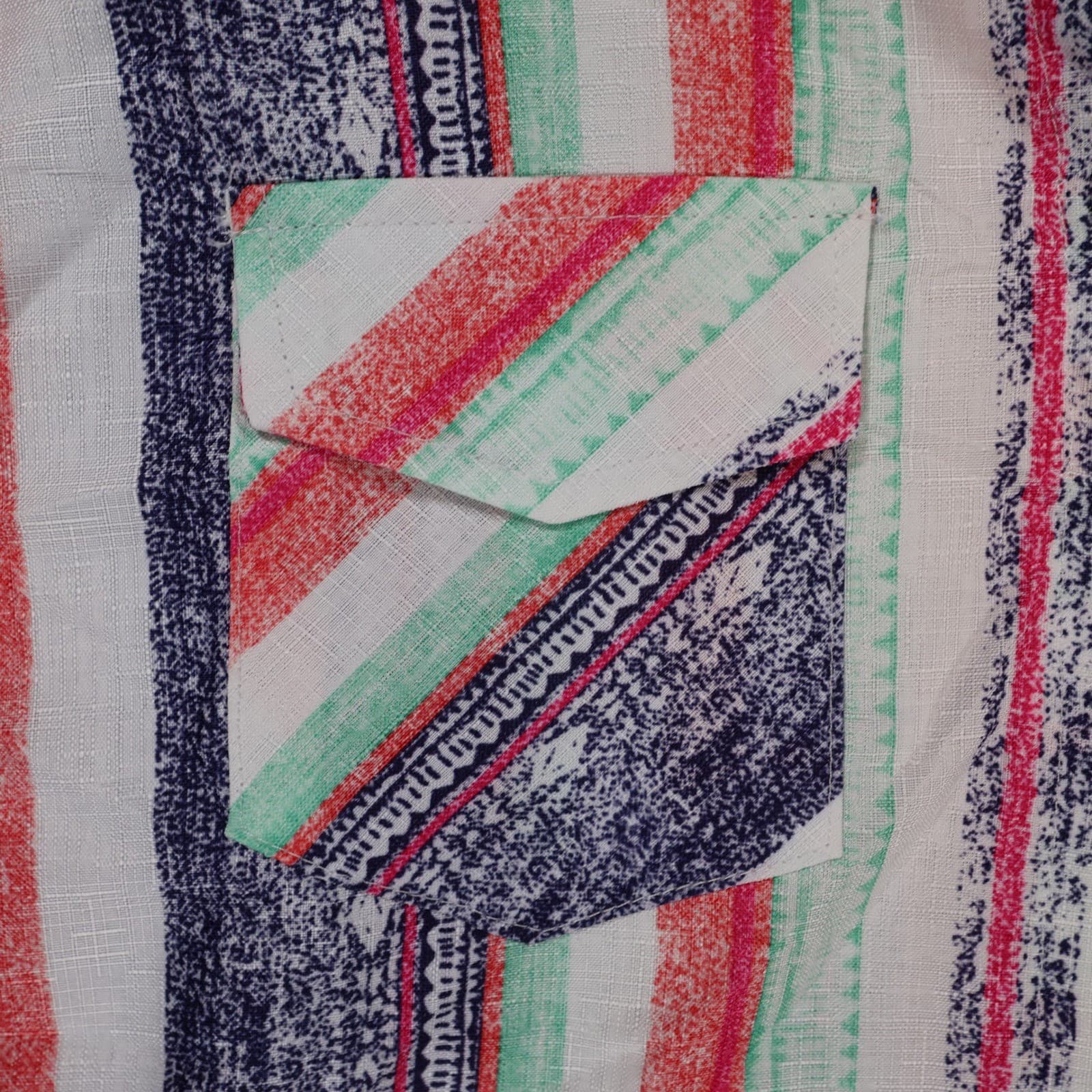 Zeagoo Button Up Shirt Womens XL Multicolor New Striped Western Southwest - Thumbnail 11