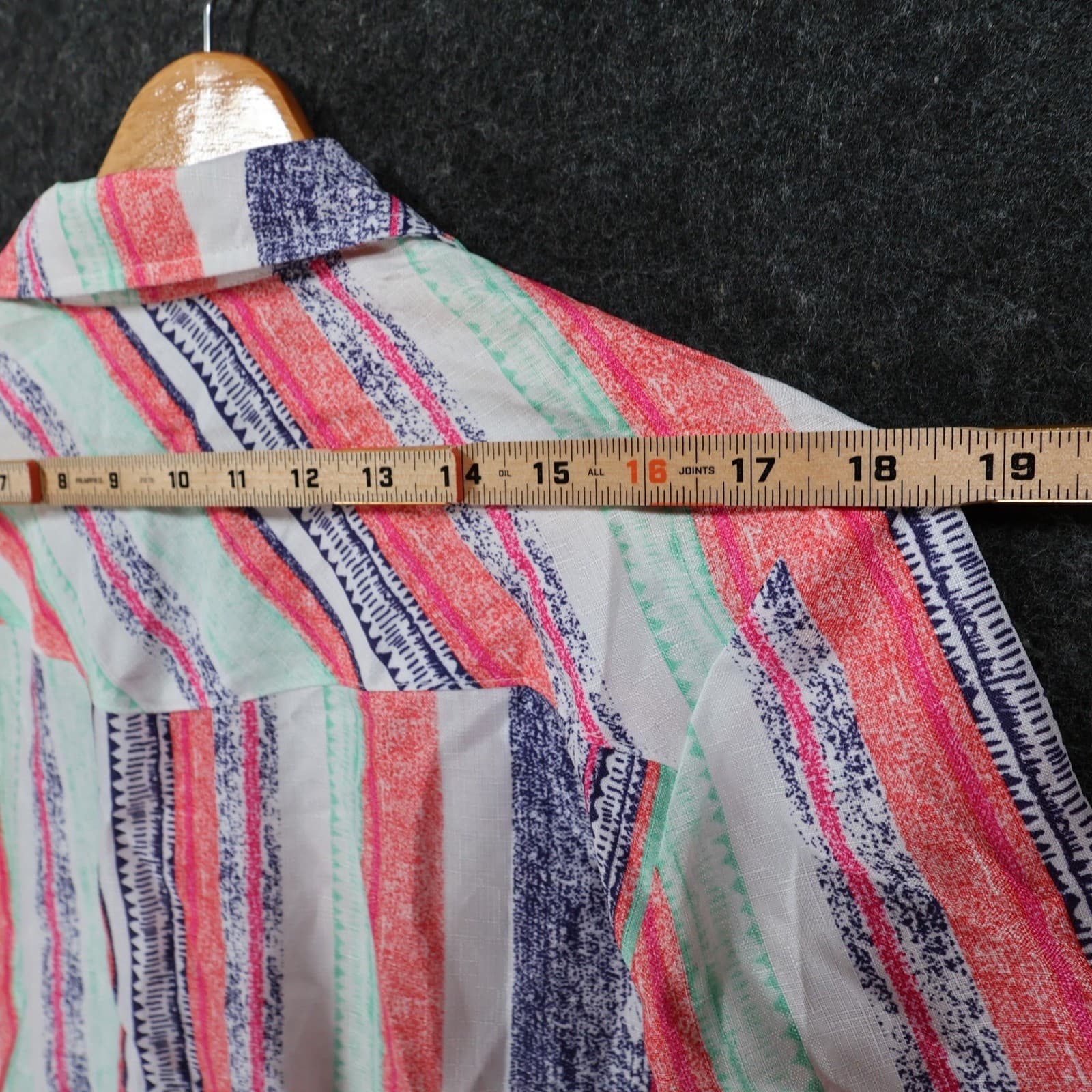 Zeagoo Button Up Shirt Womens XL Multicolor New Striped Western Southwest - Thumbnail 6
