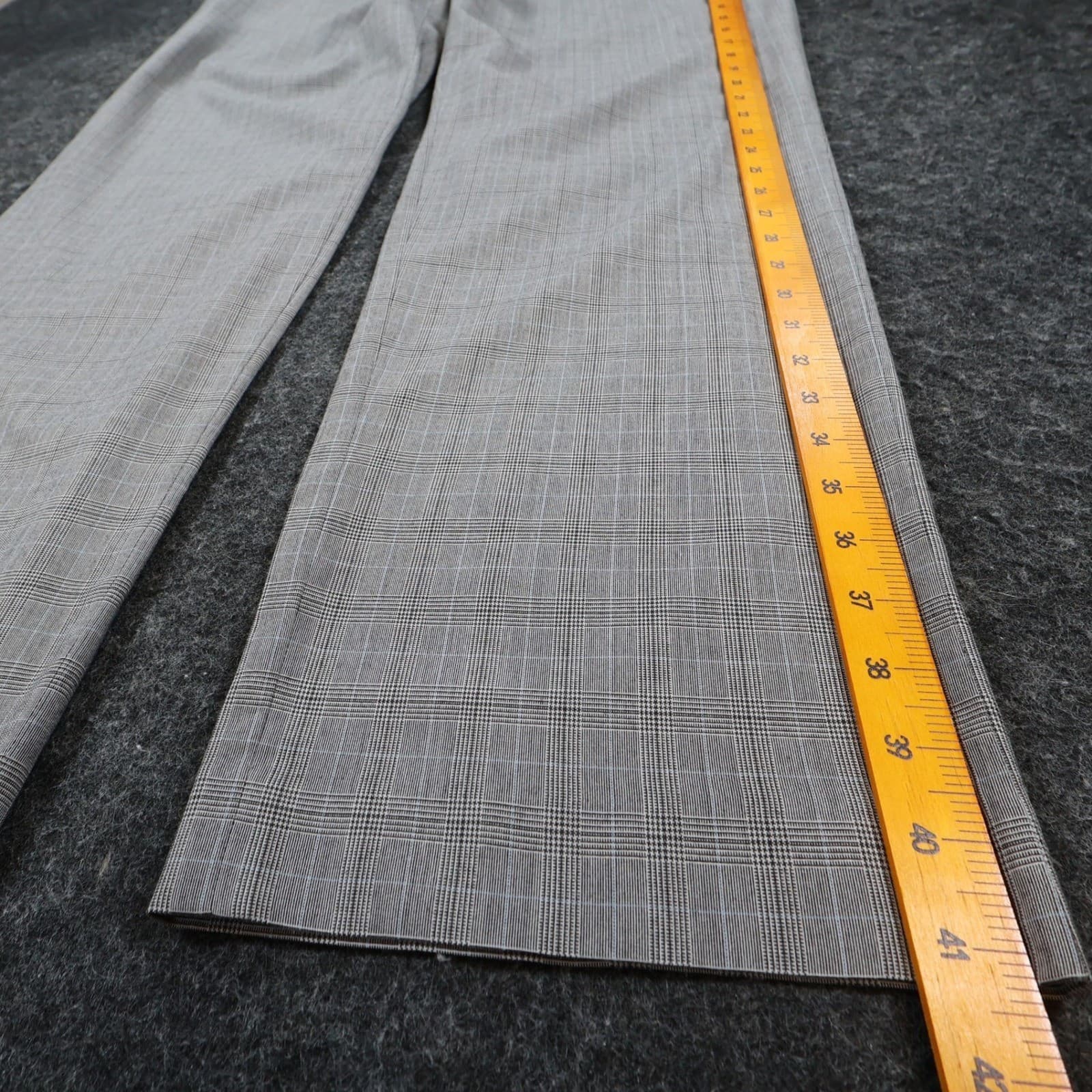 Perry Ellis Dress Pants Mens 40x32 Gray Polyester Viscose Plaid Portfolio Slacks - Thumbnail 3