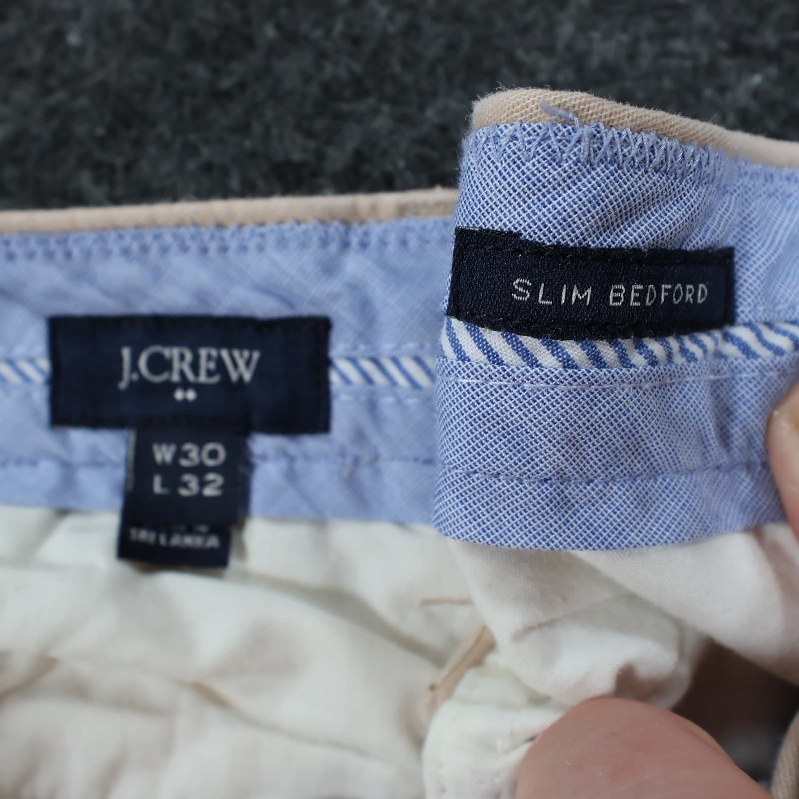 J.Crew Slim Bedford Pants Mens 30x32 Beige Cotton Chino Trousers 92443 - Thumbnail 7