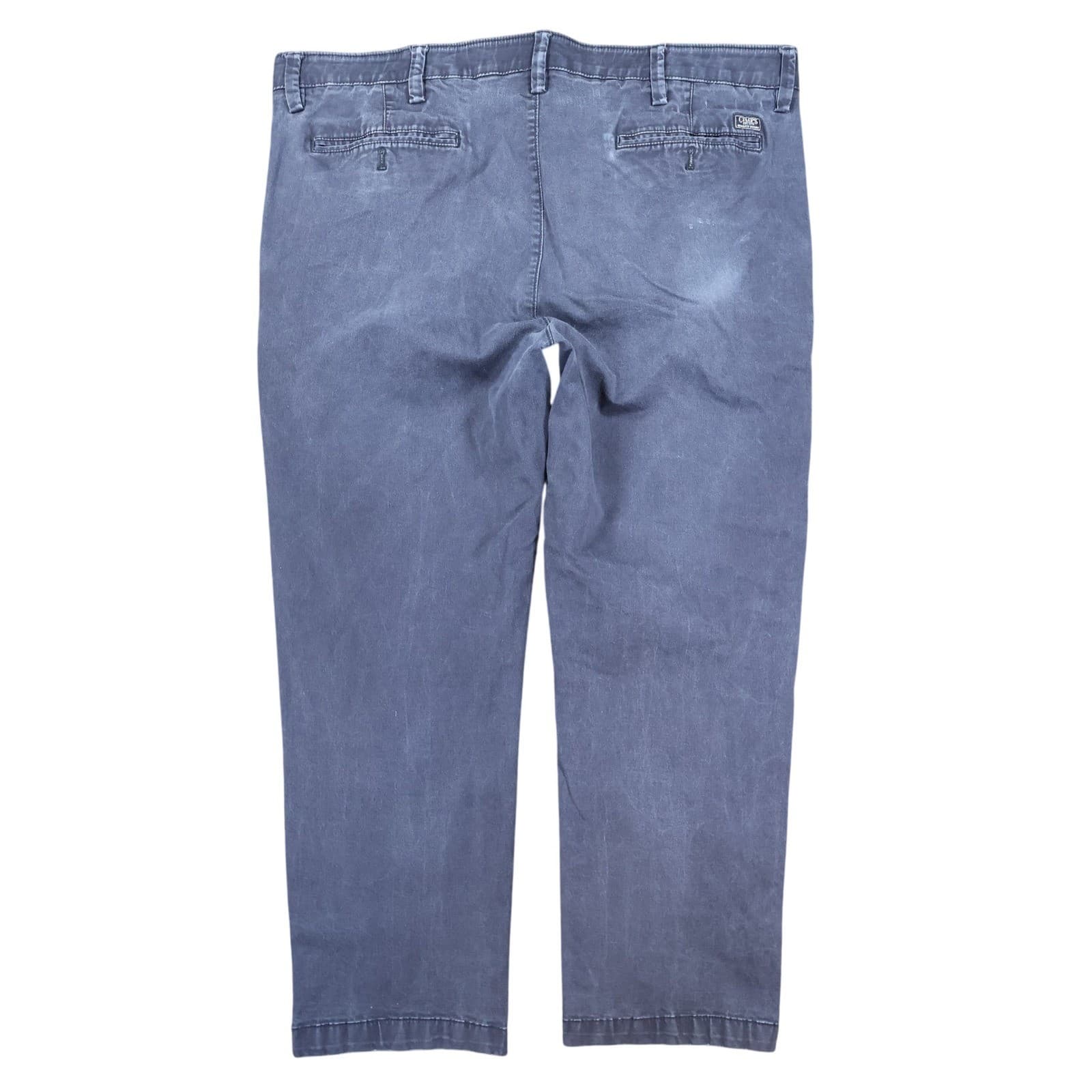Chaps Straight Fit Pants Mens 42x30 Navy Blue Cotton Spandex Chino Casual Work - Thumbnail 2