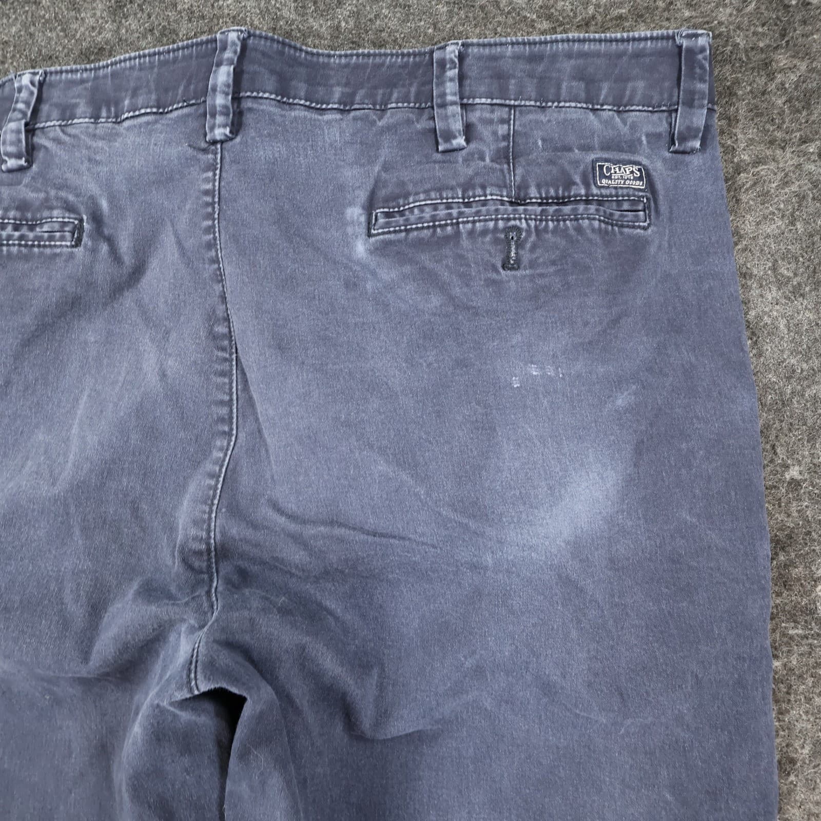 Chaps Straight Fit Pants Mens 42x30 Navy Blue Cotton Spandex Chino Casual Work - Thumbnail 9