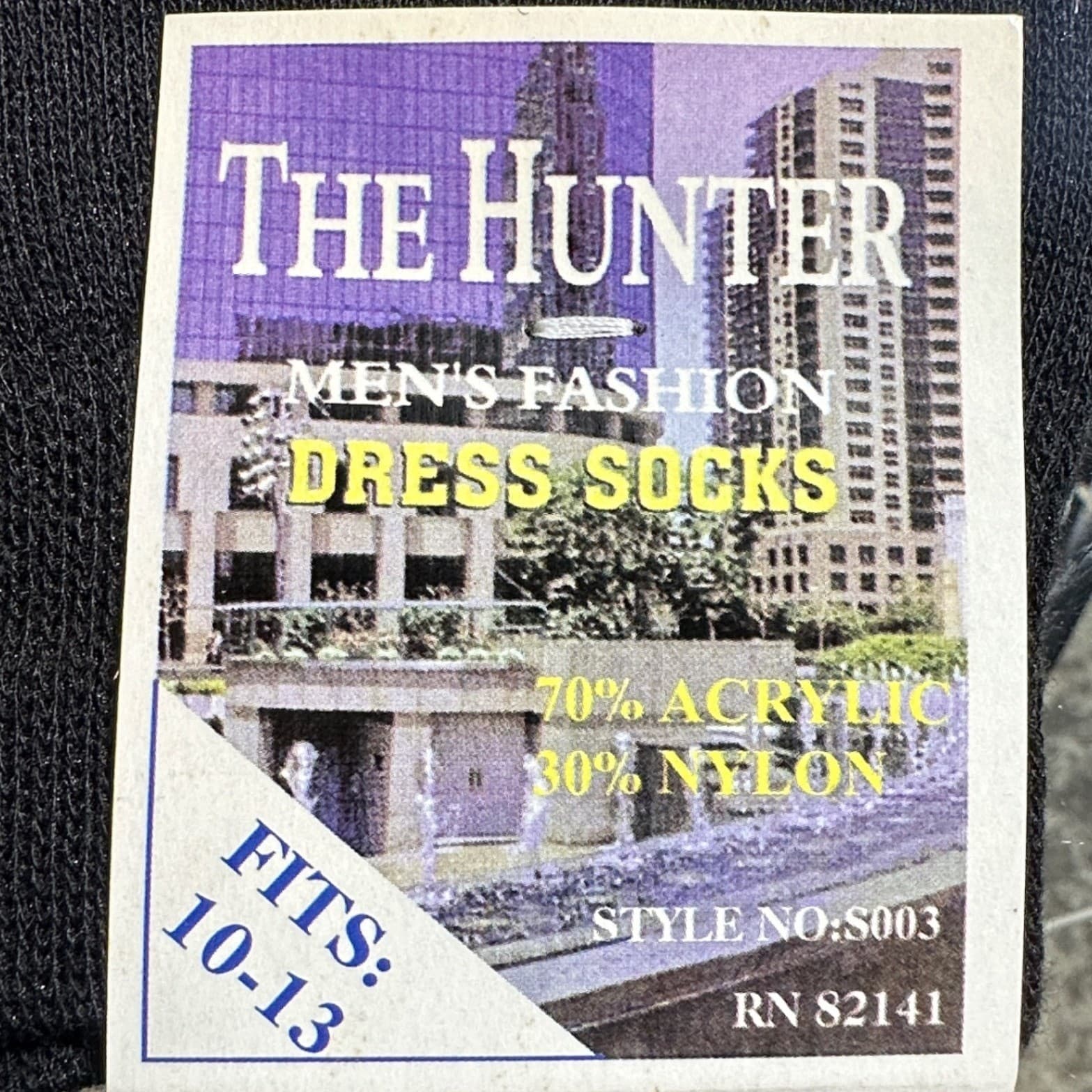 Vintage The Hunter Dress Socks Men Size 10-13 Black NEW - Thumbnail 4
