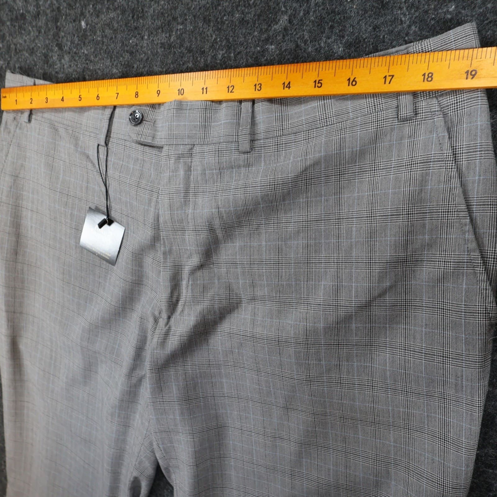 Perry Ellis Dress Pants Mens 40x32 Gray Polyester Viscose Plaid Portfolio Slacks - Thumbnail 5