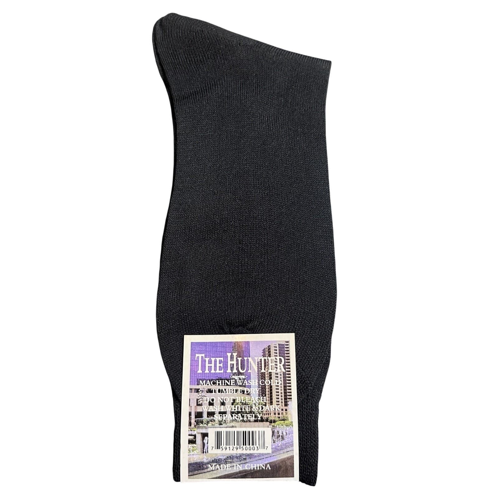 Vintage The Hunter Dress Socks Men Size 10-13 Black NEW - Thumbnail 2