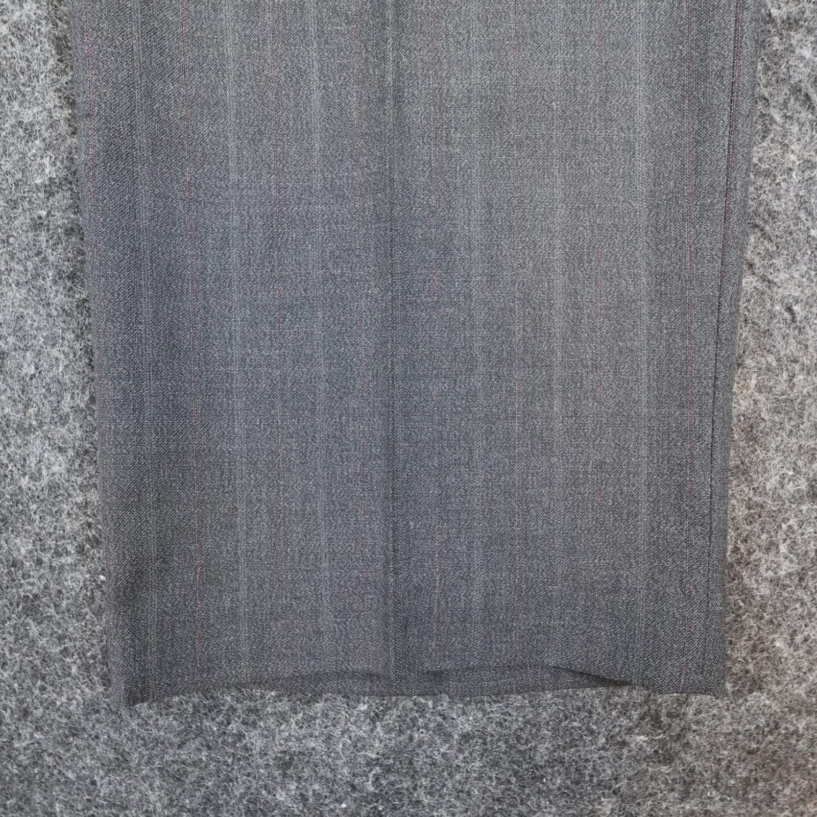 Haggar Dress Pants Mens 38x30 Gray Wool Blend Pleated Gentleman's Fit Pinstripe - Thumbnail 13