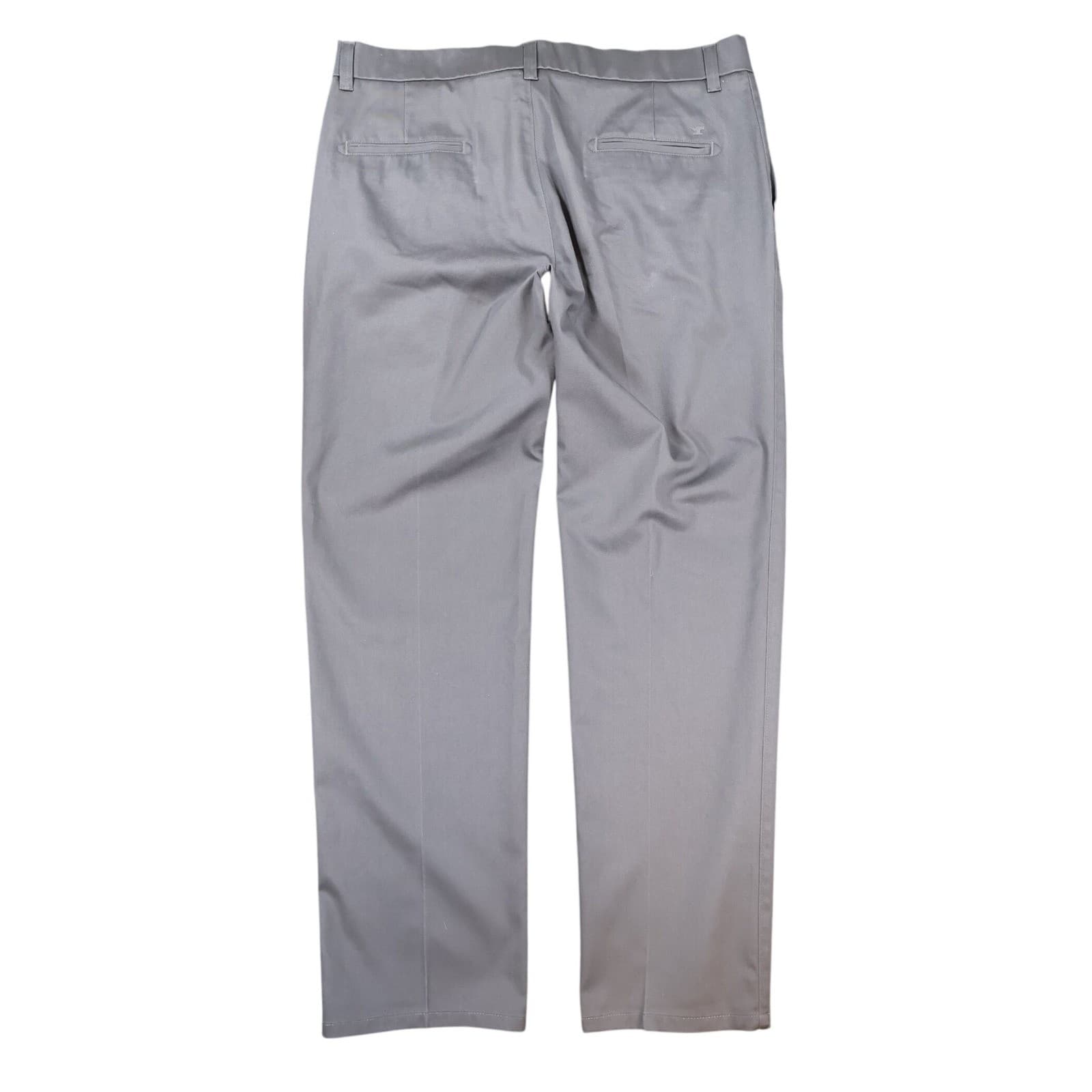 Haggar H26 Chino Pants Mens 36x32 Gray Cotton Blend Stretch Straight Leg - Thumbnail 2