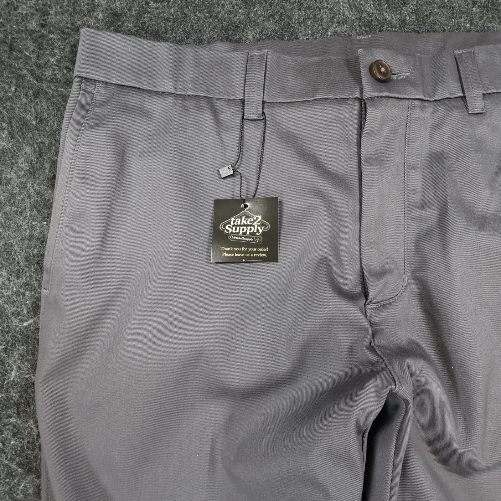 Haggar H26 Chino Pants Mens 36x32 Gray Cotton Blend Stretch Straight Leg - Thumbnail 11