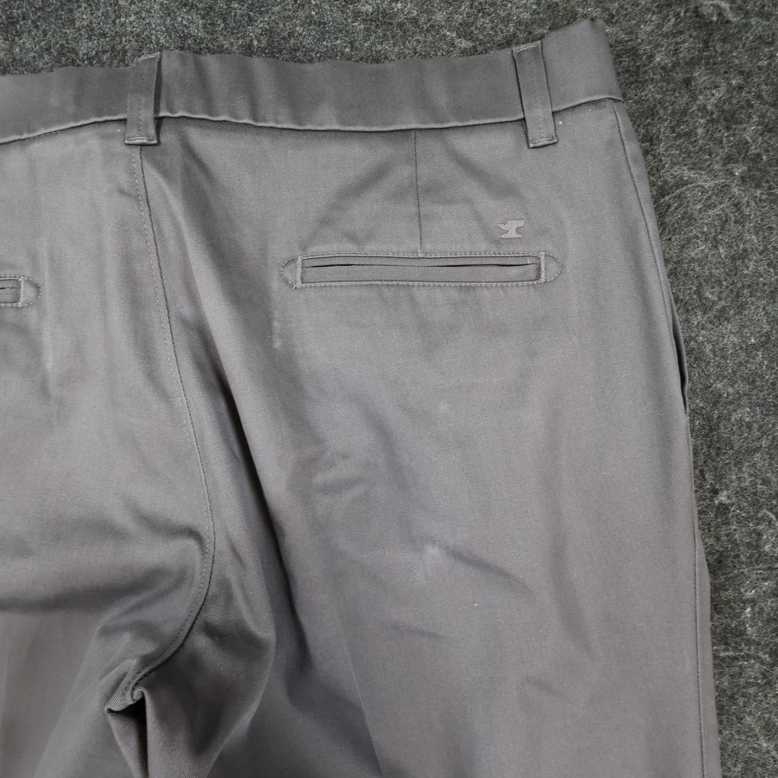 Haggar H26 Chino Pants Mens 36x32 Gray Cotton Blend Stretch Straight Leg - Thumbnail 12