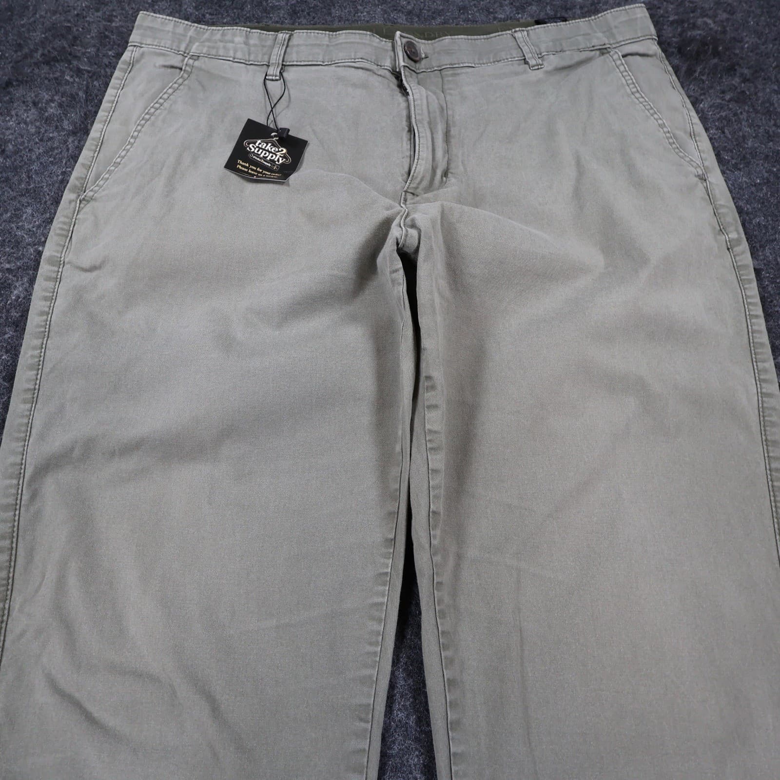 English Laundry Chino Pants Mens 38x32 Olive Green Cotton Stretch Straight Fit - Thumbnail 9