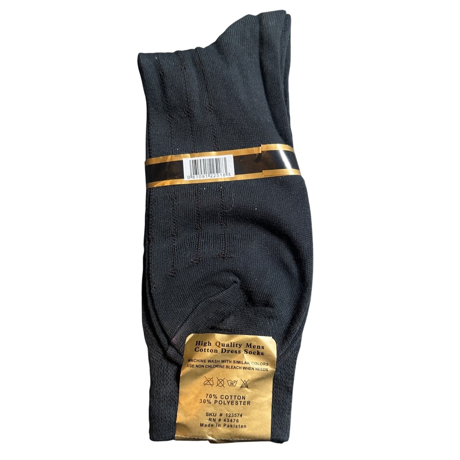 Vintage Max Grey Dress Socks Mens 10-13 Black New Cotton Rich Ribbed Pattern - Thumbnail 2
