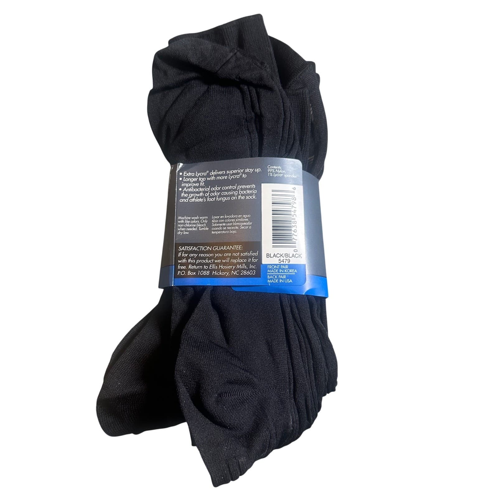 Farah Platinum Dress Socks Mens 6-12 Black NEW 2-Pack Microfiber Ribbed - Thumbnail 2