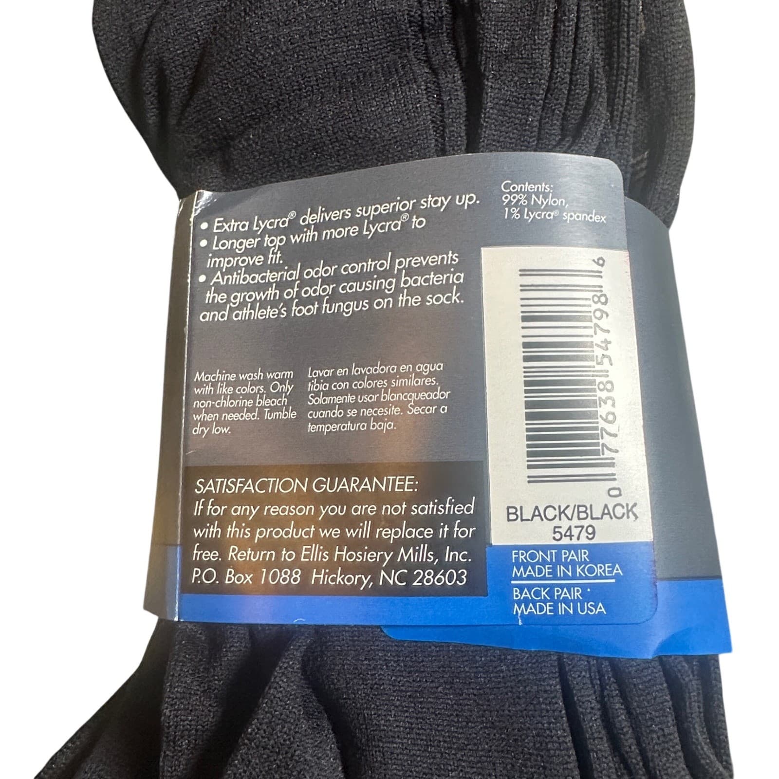 Farah Platinum Dress Socks Mens 6-12 Black NEW 2-Pack Microfiber Ribbed - Thumbnail 4