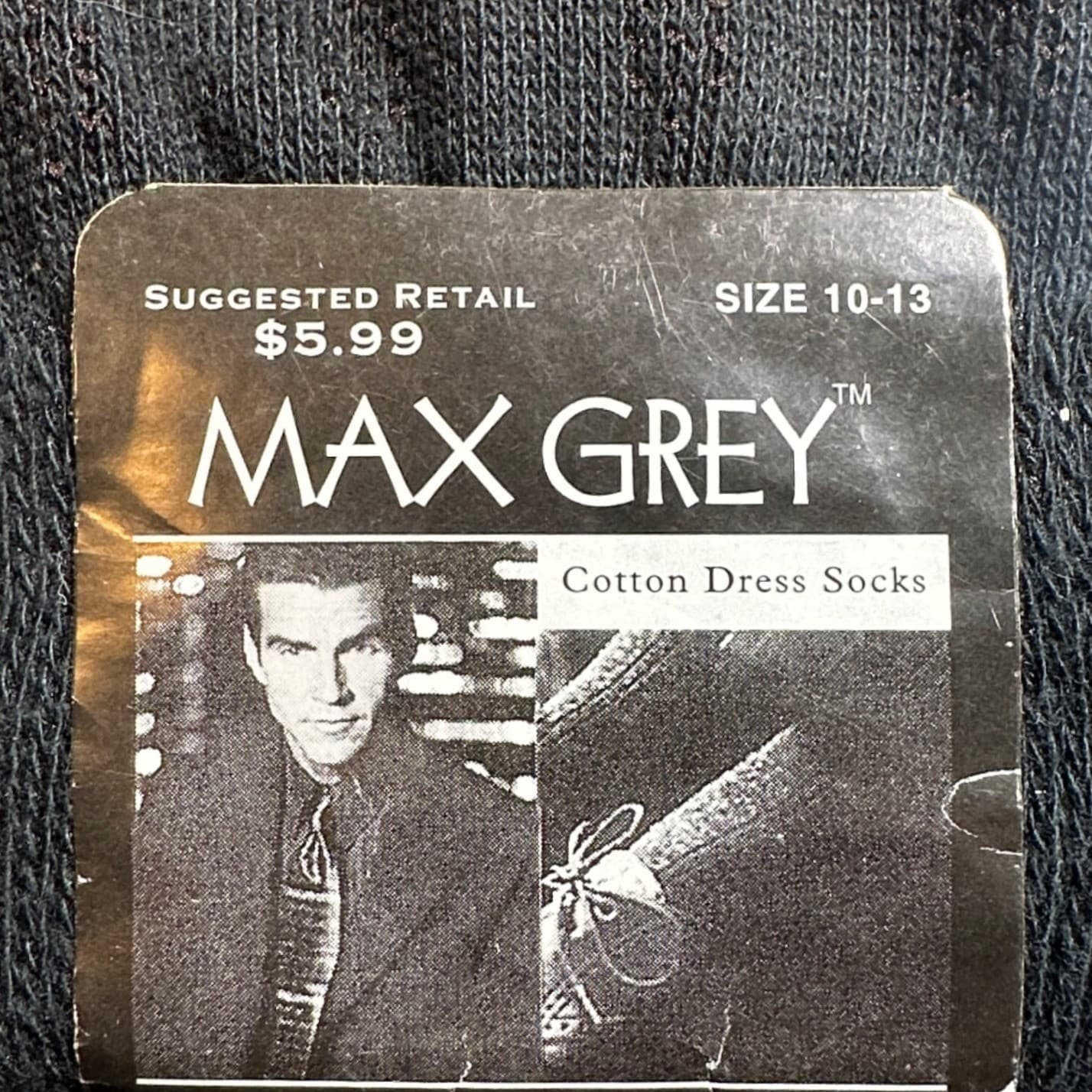 Vintage Max Grey Dress Socks Mens 10-13 Black New Cotton Rich Formal - Thumbnail 4