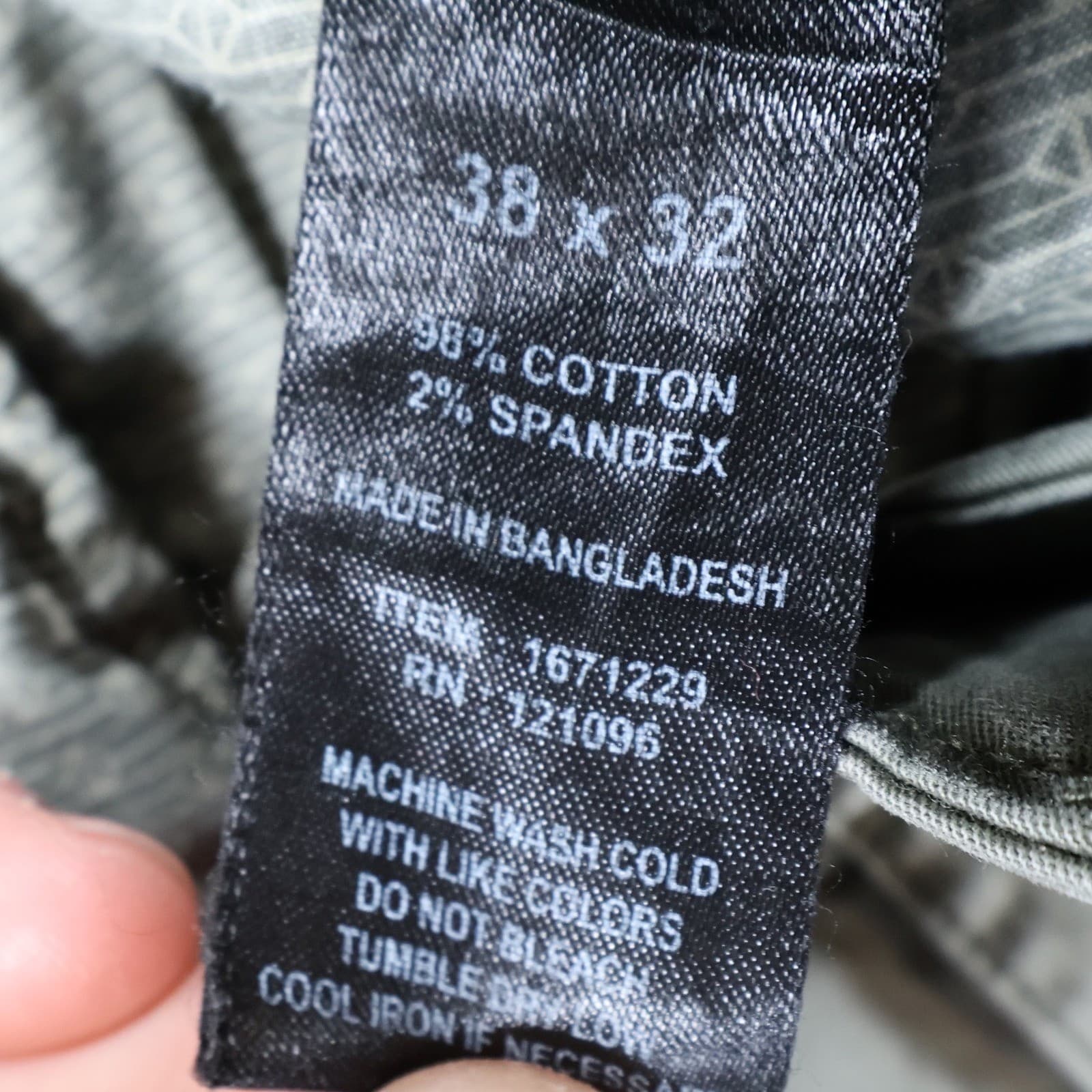 English Laundry Chino Pants Mens 38x32 Olive Green Cotton Stretch Straight Fit - Thumbnail 8