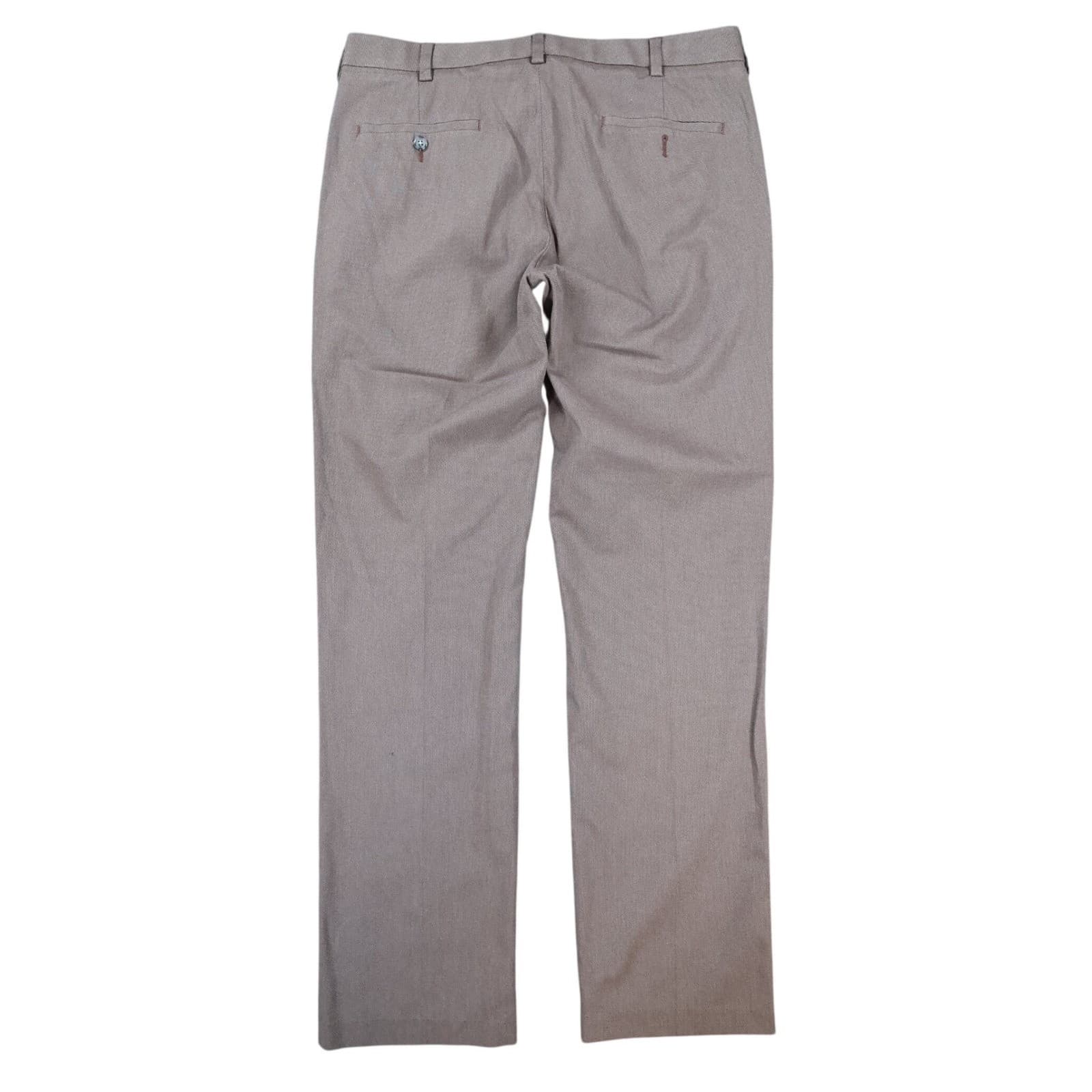 Roundtree & Yorke TravelSmart Pants Mens 36x32 Brown Cotton Stretch Dress Chino - Thumbnail 2
