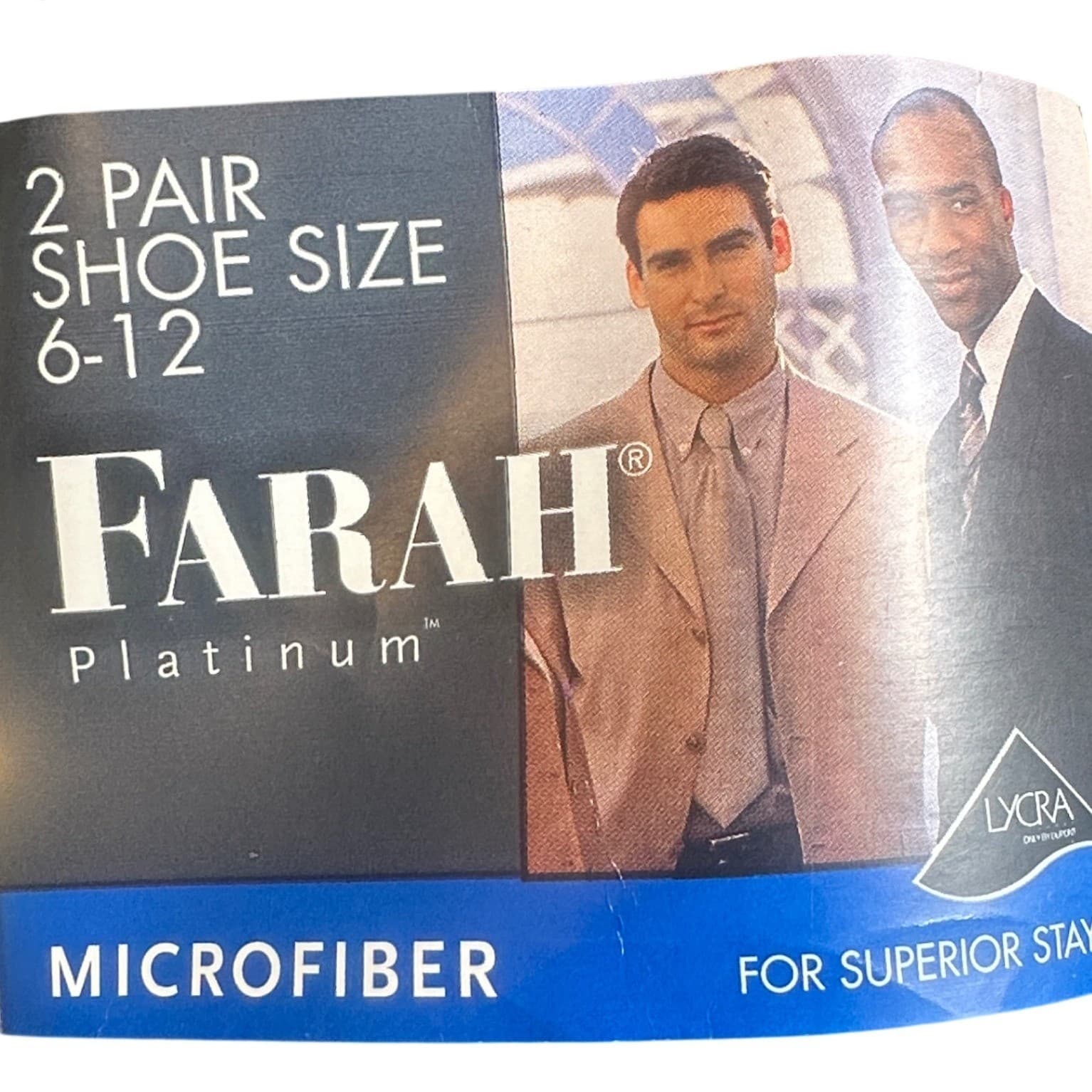 Farah Platinum Dress Socks Mens 6-12 Black NEW 2-Pack Microfiber Ribbed - Thumbnail 3