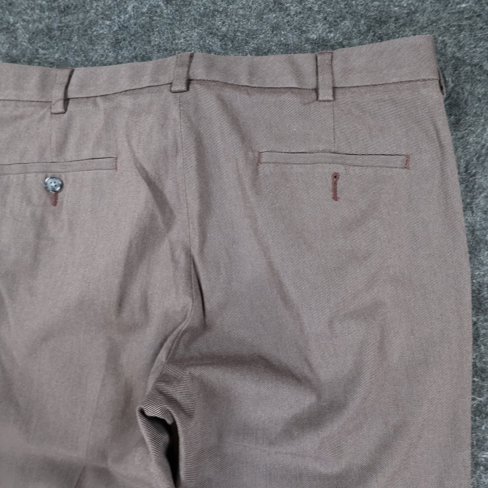 Roundtree & Yorke TravelSmart Pants Mens 36x32 Brown Cotton Stretch Dress Chino - Thumbnail 11