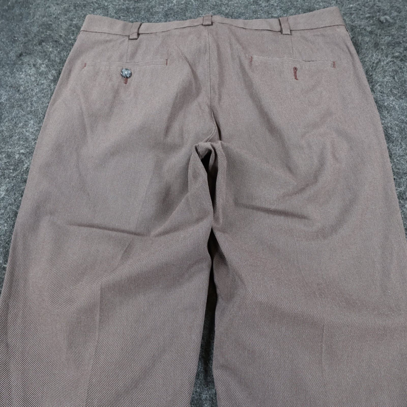 Roundtree & Yorke TravelSmart Pants Mens 36x32 Brown Cotton Stretch Dress Chino - Thumbnail 9