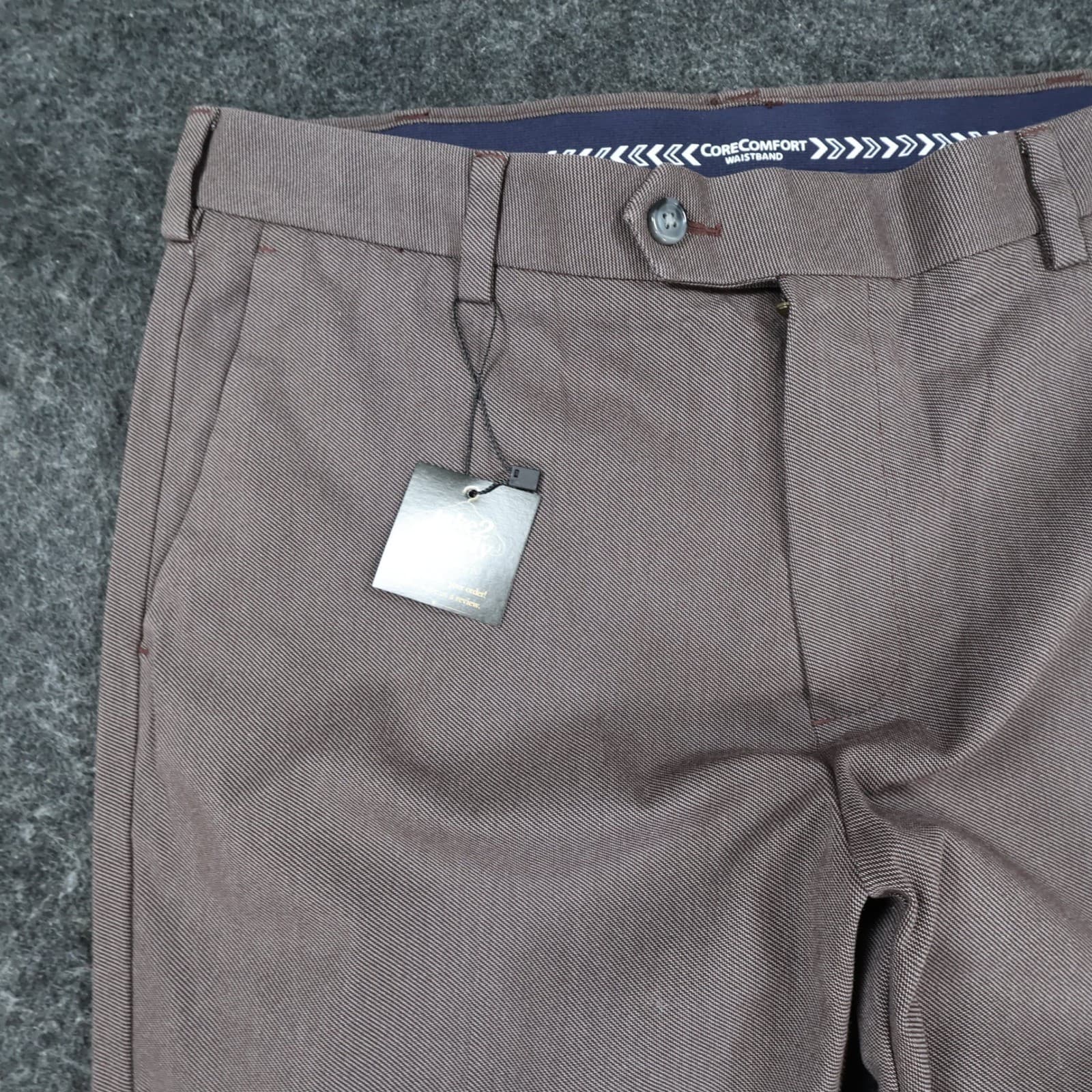 Roundtree & Yorke TravelSmart Pants Mens 36x32 Brown Cotton Stretch Dress Chino - Thumbnail 10