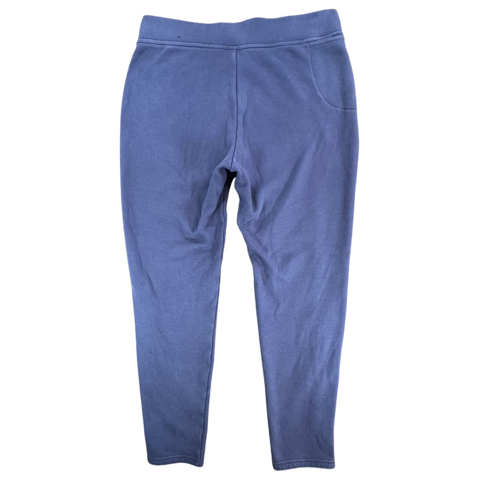 Lands End Serious Sweats Pants Womens L 14-16 Blue Cotton Blend Slim Tapered - Thumbnail 2