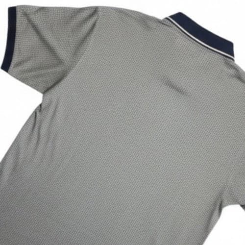 IZOD Club Mens Polo Shirt Grey Micro Pattern Short Sleeve Button Neck Size XL - Thumbnail 4