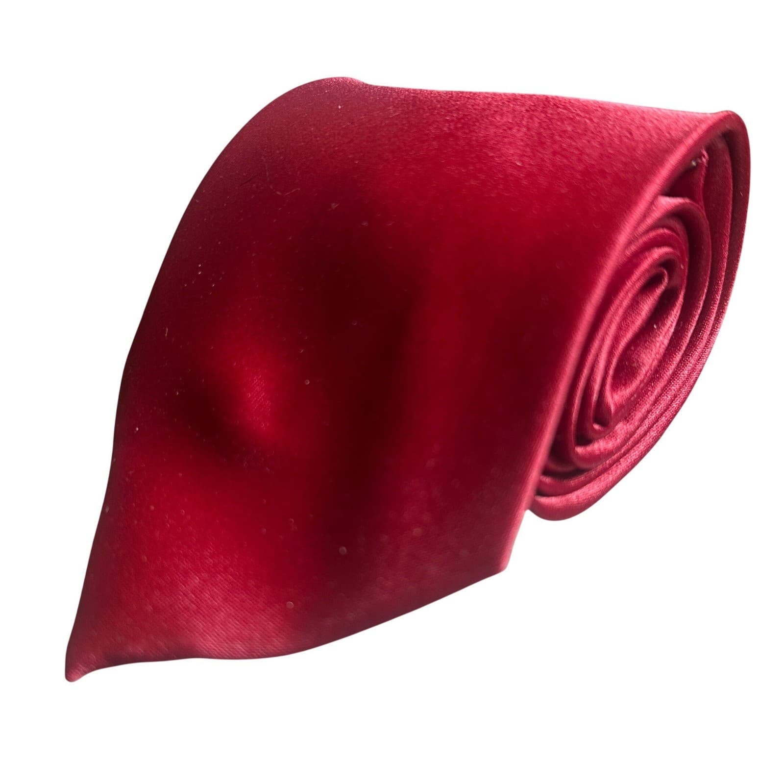 Steven Harris Necktie Mens 58" Burgundy Red Solid Classic Satin - Thumbnail 6