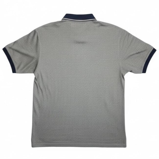 IZOD Club Mens Polo Shirt Grey Micro Pattern Short Sleeve Button Neck Size XL - Thumbnail 2