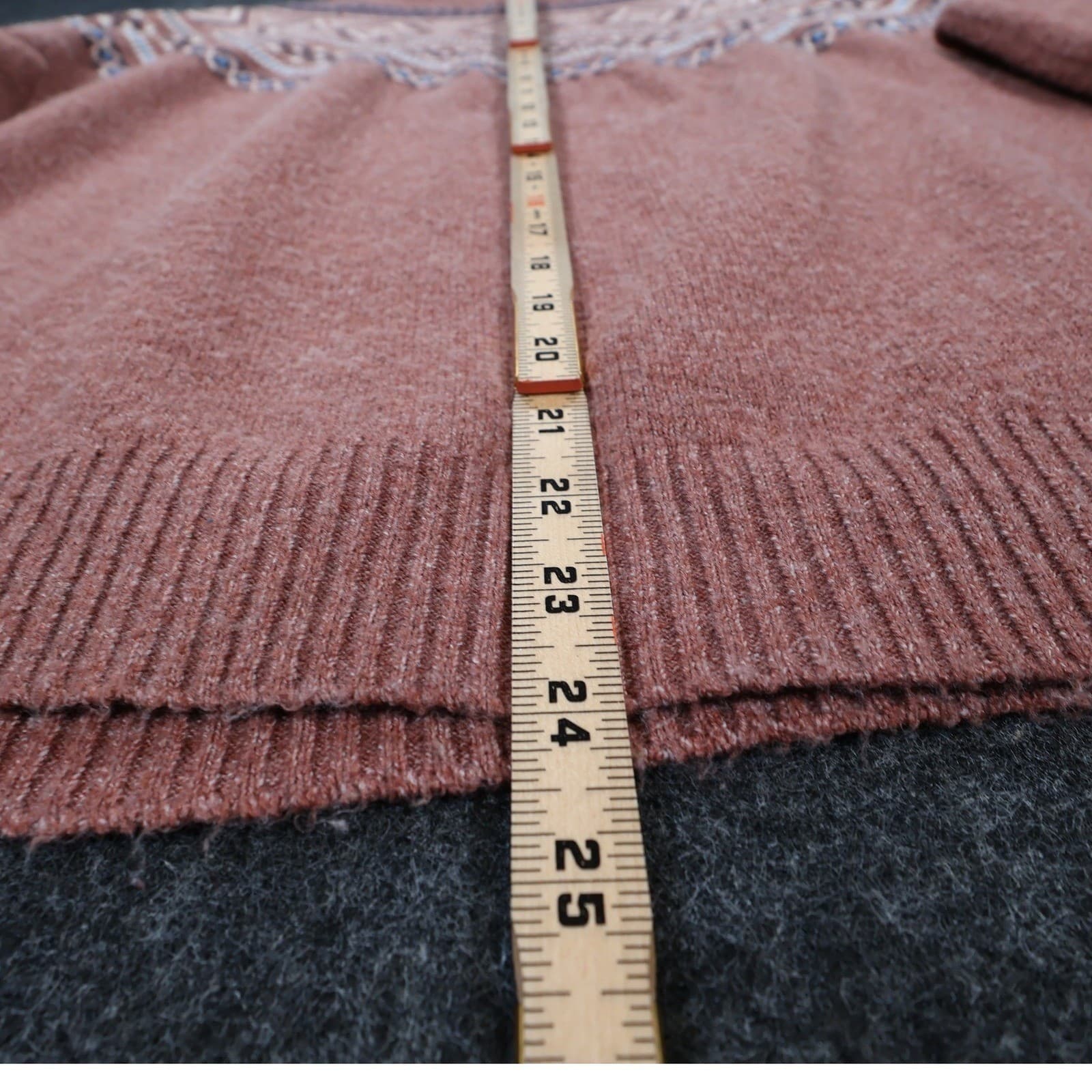 Weatherproof Vintage Sweater Womens Large Mauve Pink Poly Blend Fair Isle Nordic - Thumbnail 5