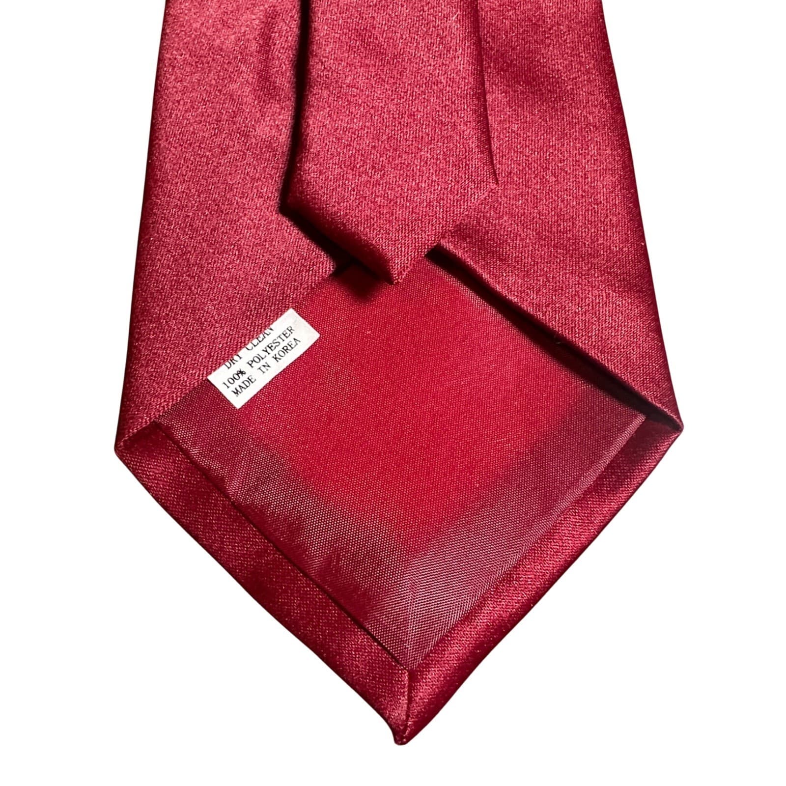 Steven Harris Necktie Mens 58" Burgundy Red Solid Classic Satin - Thumbnail 4