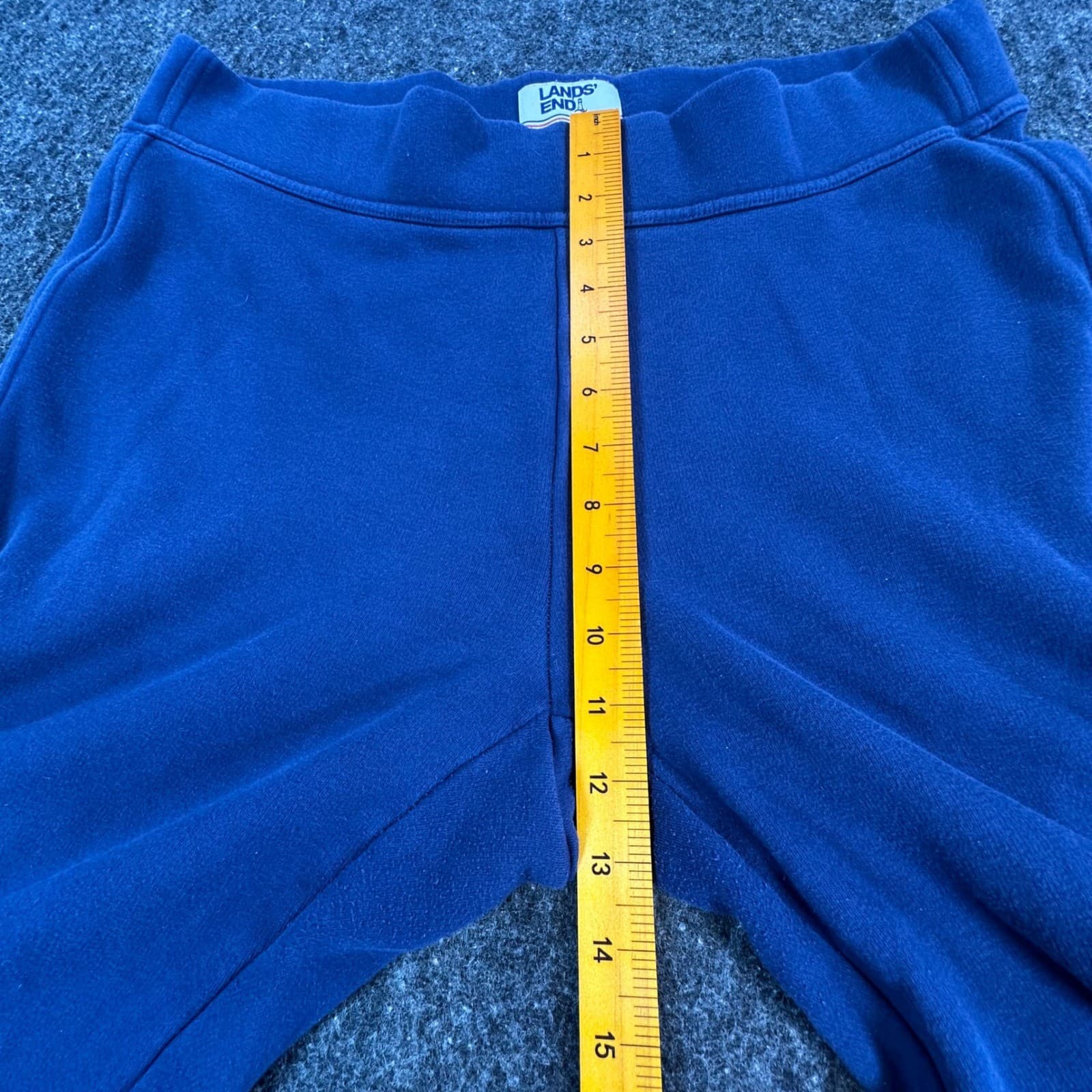 Lands End Serious Sweats Pants Womens L 14-16 Blue Cotton Blend Slim Tapered - Thumbnail 6
