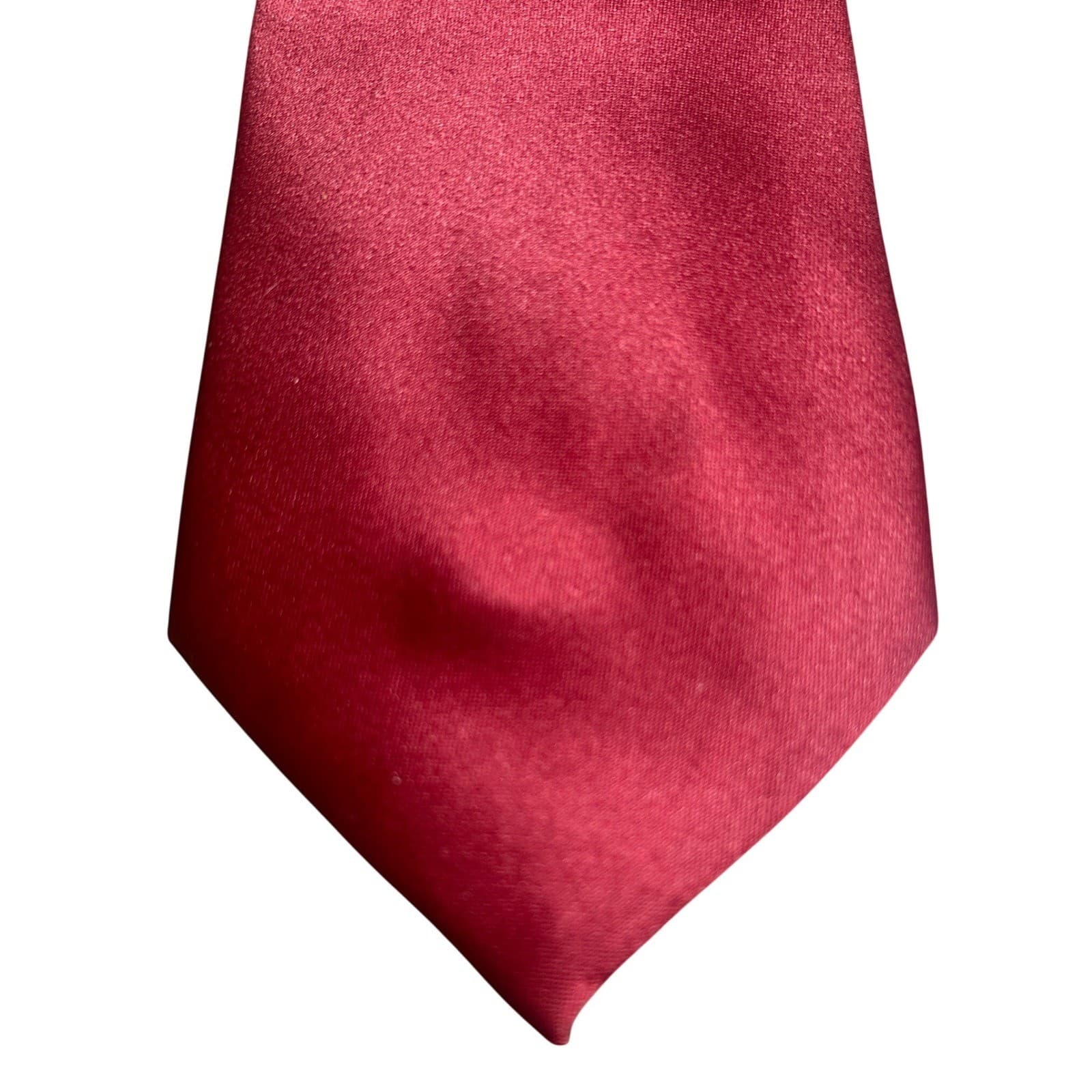 Steven Harris Necktie Mens 58" Burgundy Red Solid Classic Satin - Thumbnail 3