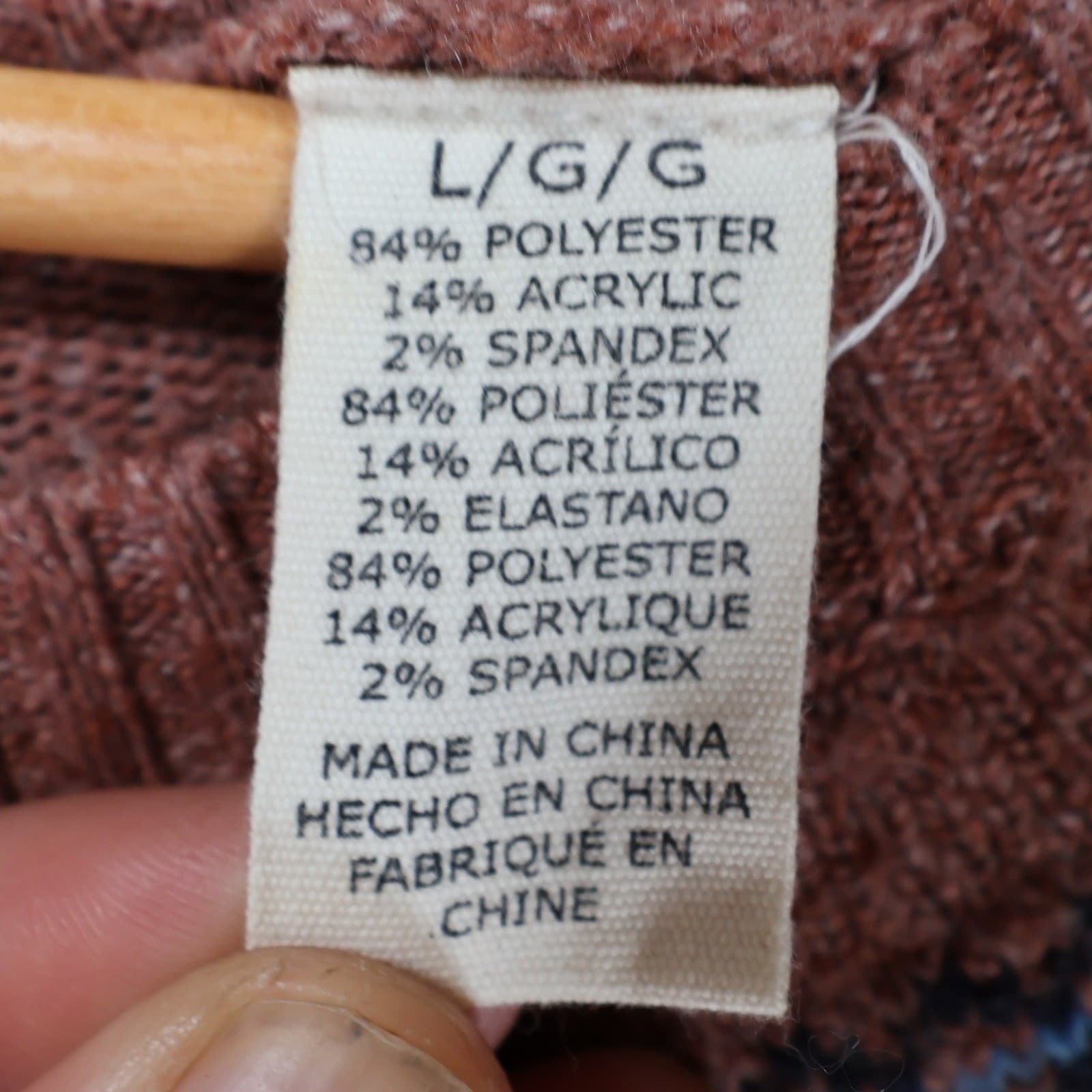 Weatherproof Vintage Sweater Womens Large Mauve Pink Poly Blend Fair Isle Nordic - Thumbnail 7