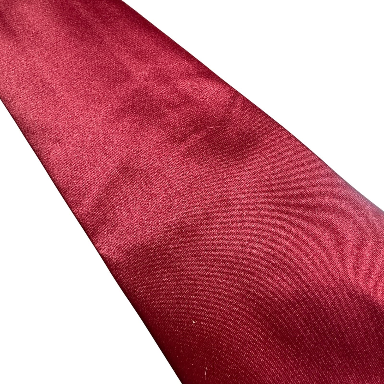 Steven Harris Necktie Mens 58" Burgundy Red Solid Classic Satin - Thumbnail 5