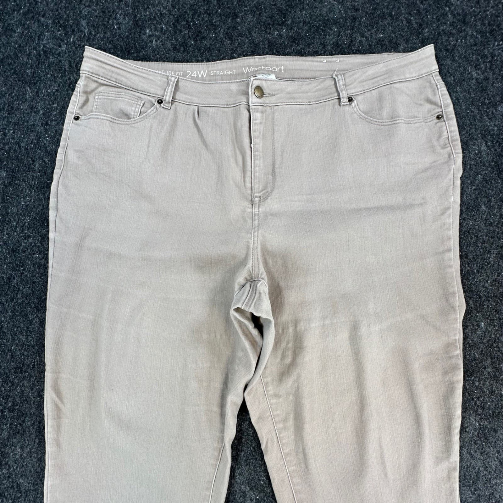 Westport Straight Leg Jeans Women 24W Tan Cotton Blend Signature Fit Stretch - Thumbnail 8