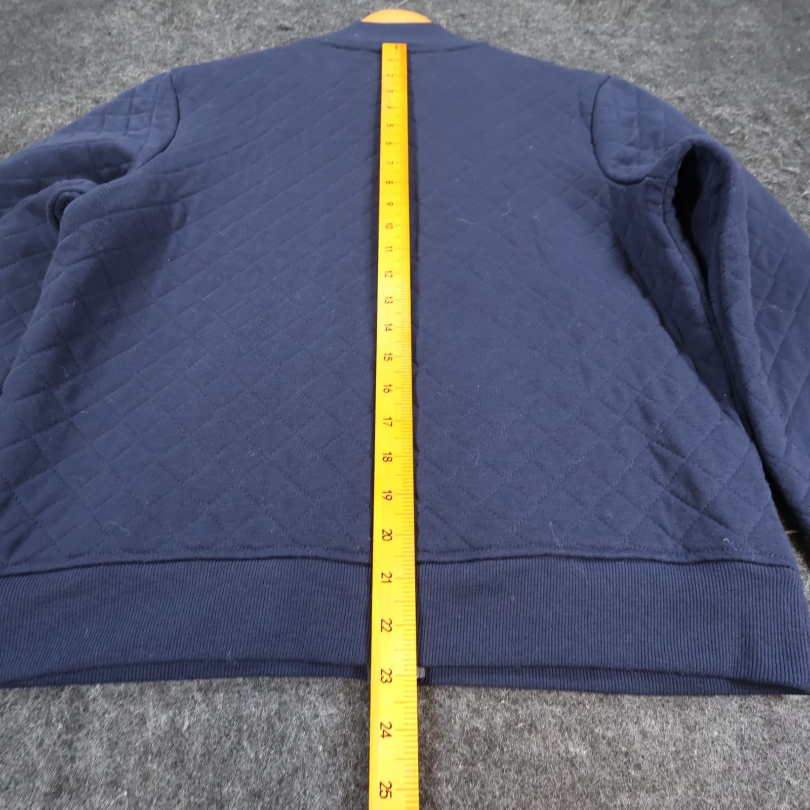 Athletic Works Quilted Bomber Jacket Girls M 8-10 Navy Blue Cotton Zip Up Coat - Thumbnail 5