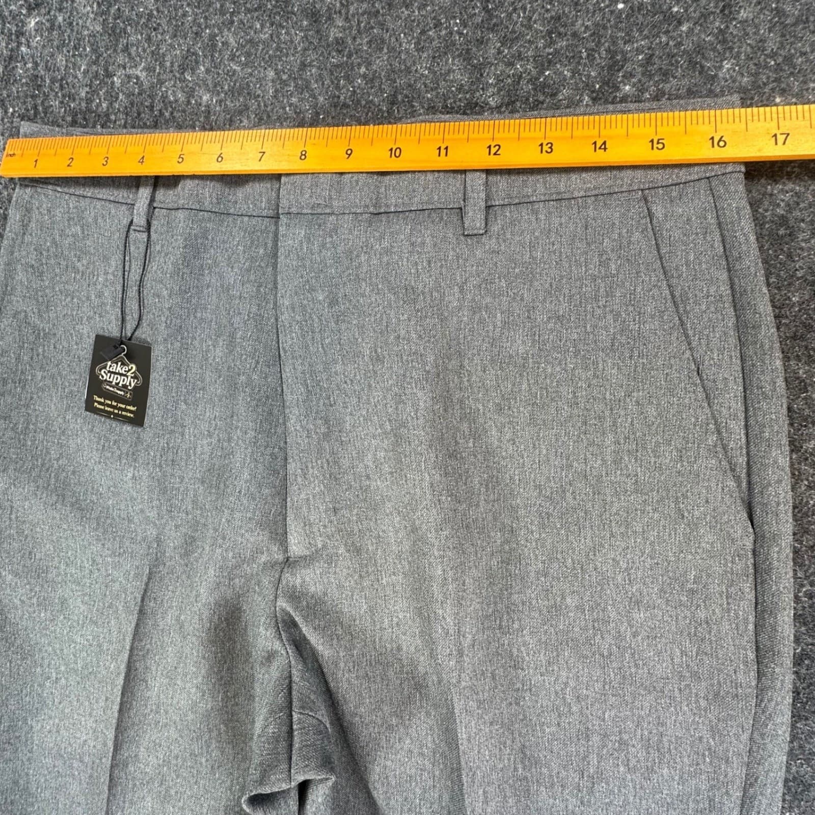 Levi Strauss Action Slacks Mens 34x30 Gray Polyester Dress Pants Regular Fit - Thumbnail 5