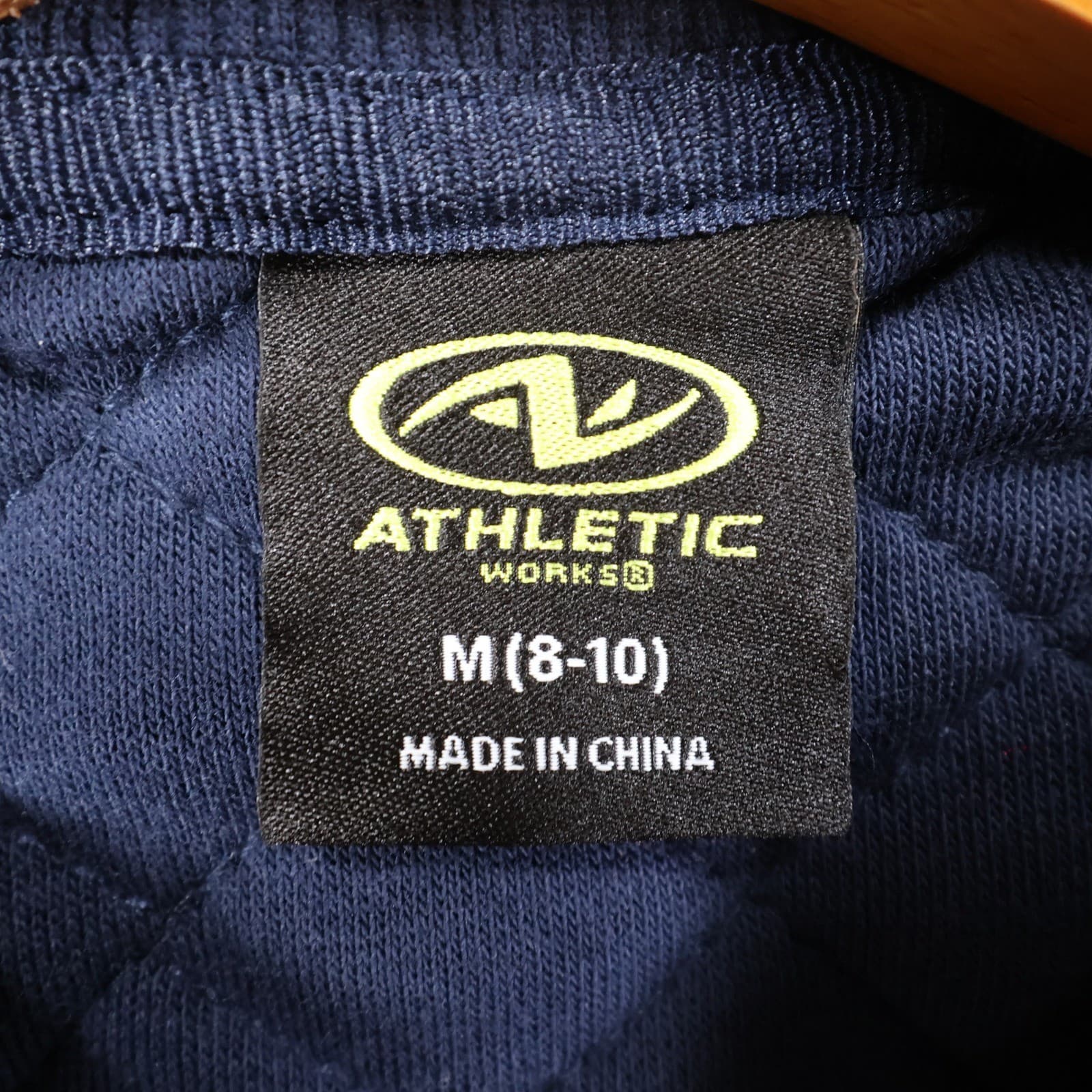 Athletic Works Quilted Bomber Jacket Girls M 8-10 Navy Blue Cotton Zip Up Coat - Thumbnail 7