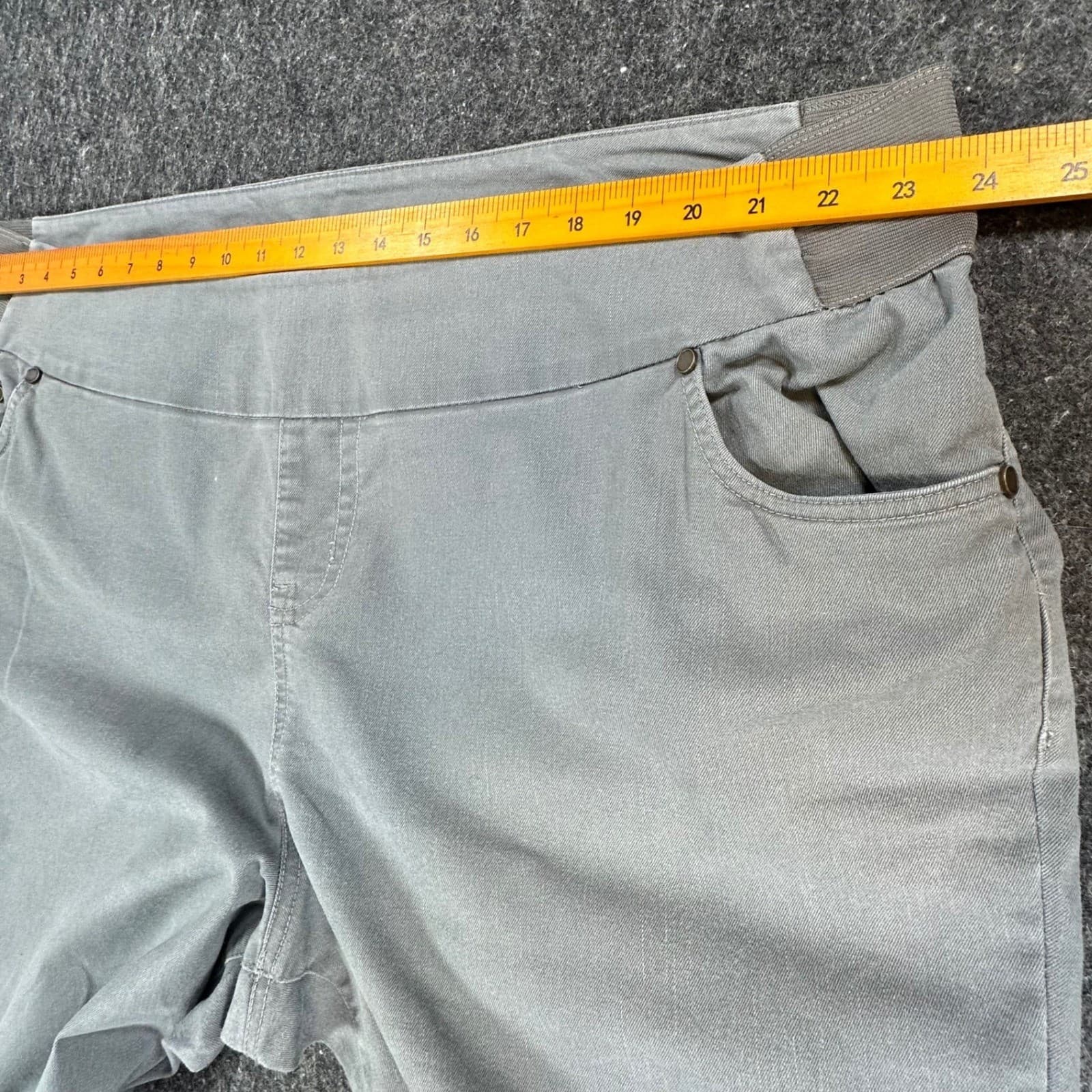 Woman Within Crop Pants Womens 24W Gray Cotton Blend Pull On Stretch Casual - Thumbnail 6