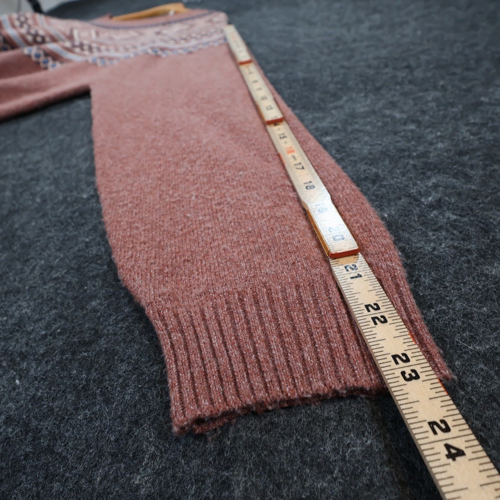 Weatherproof Vintage Sweater Womens Large Mauve Pink Poly Blend Fair Isle Nordic - Thumbnail 4