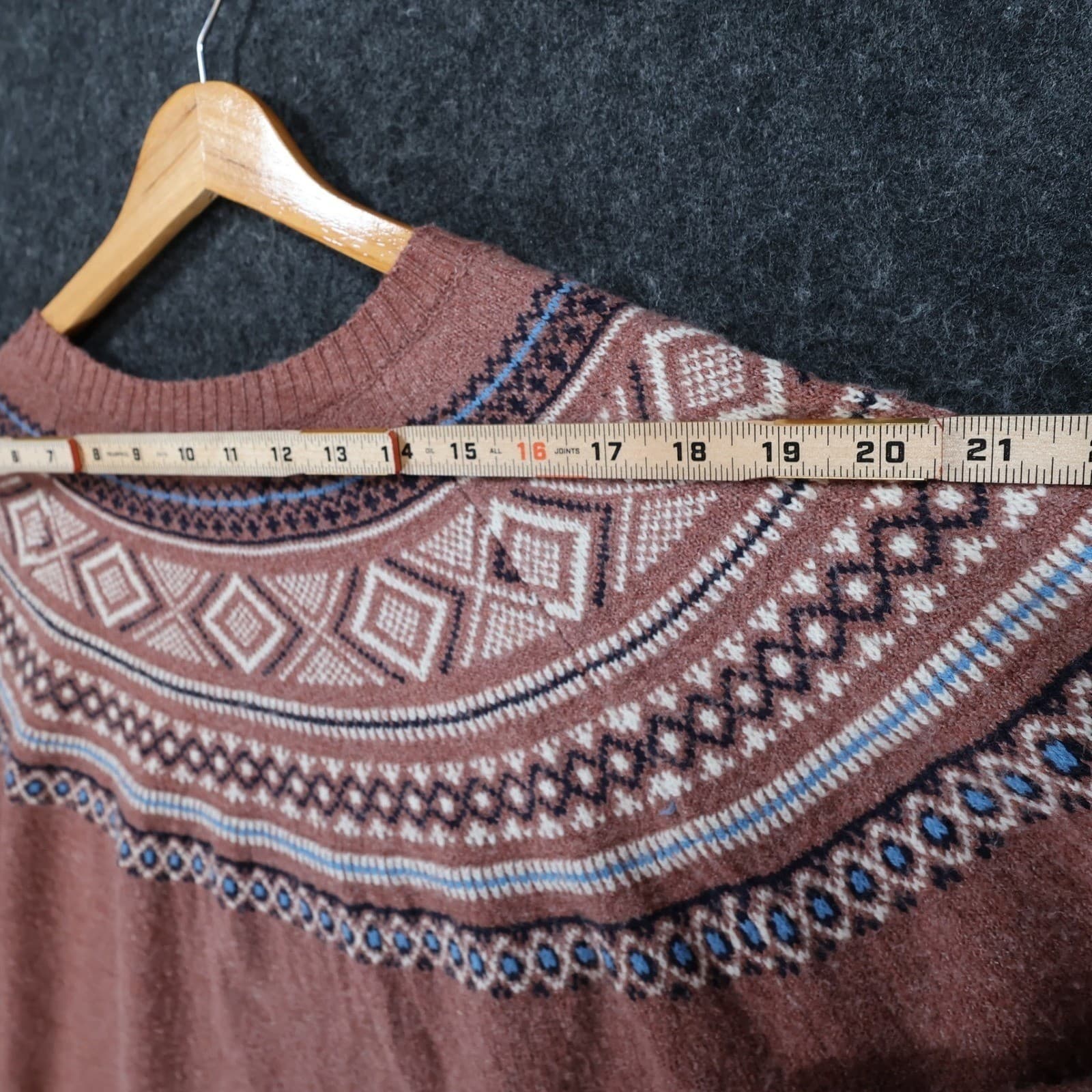 Weatherproof Vintage Sweater Womens Large Mauve Pink Poly Blend Fair Isle Nordic - Thumbnail 6