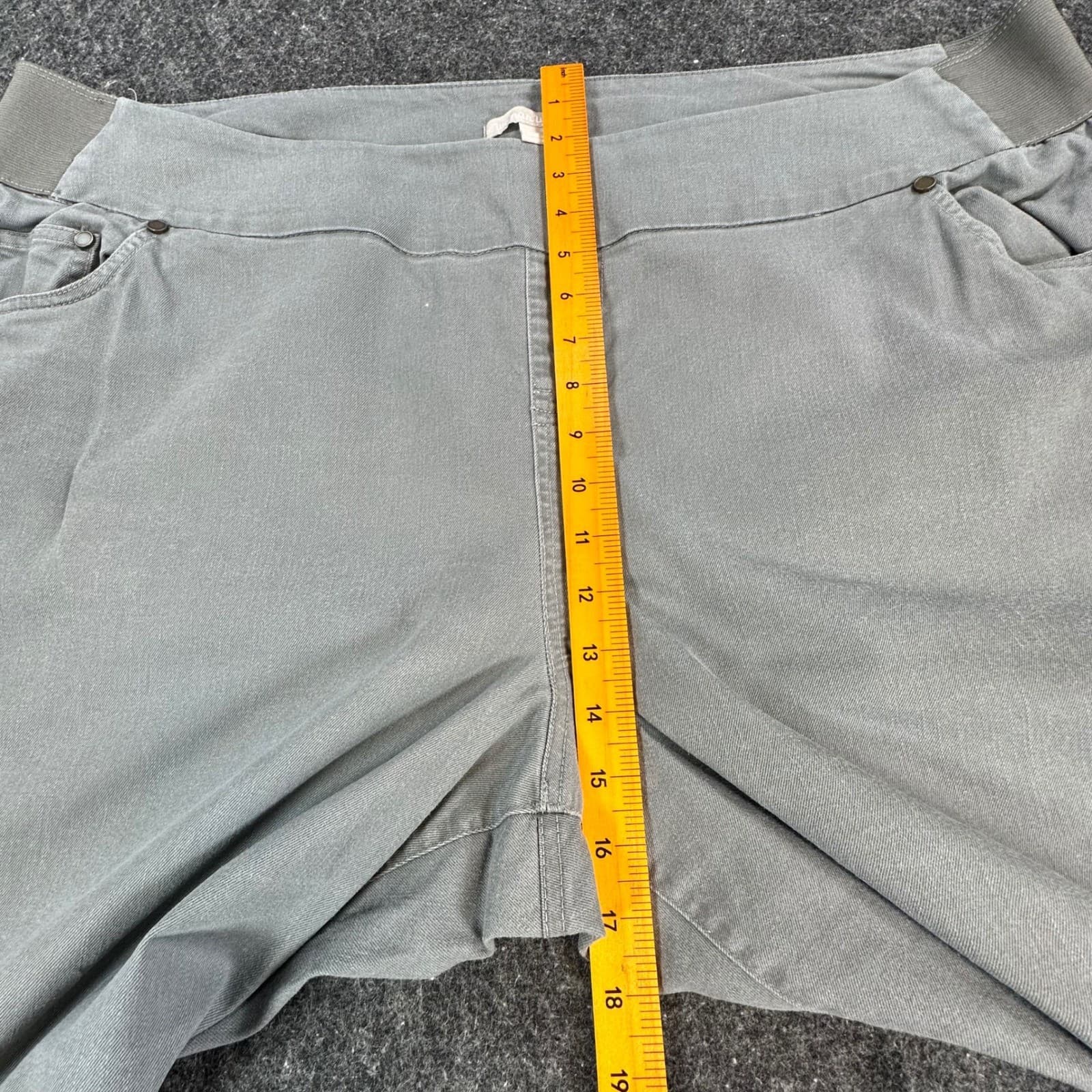 Woman Within Crop Pants Womens 24W Gray Cotton Blend Pull On Stretch Casual - Thumbnail 5
